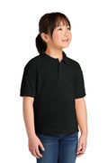 Gildan Youth DryBlend 6-Ounce Jersey Knit Sport Shirt. 8800B - Black - front