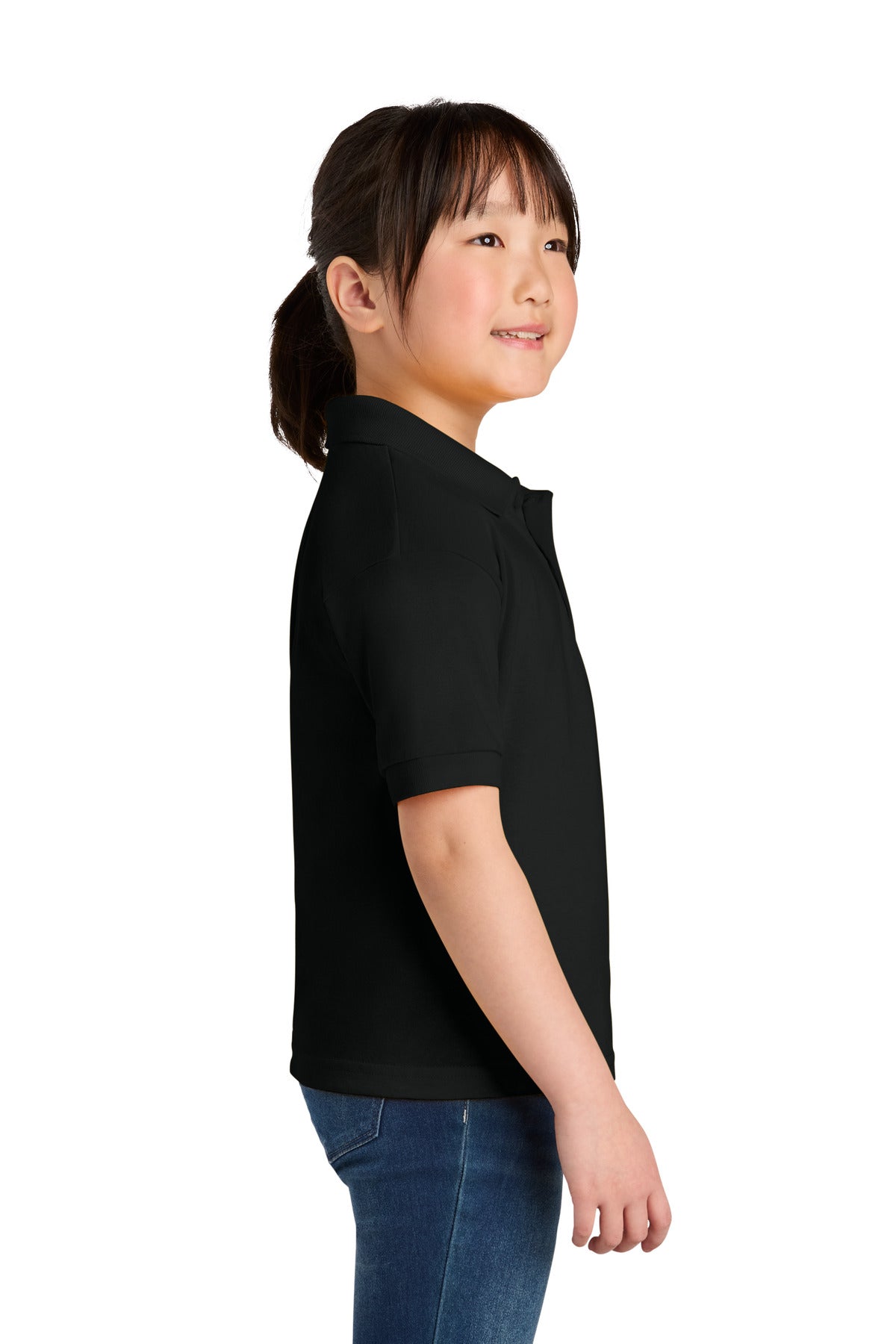 Gildan Youth DryBlend 6-Ounce Jersey Knit Sport Shirt. 8800B - Black - side