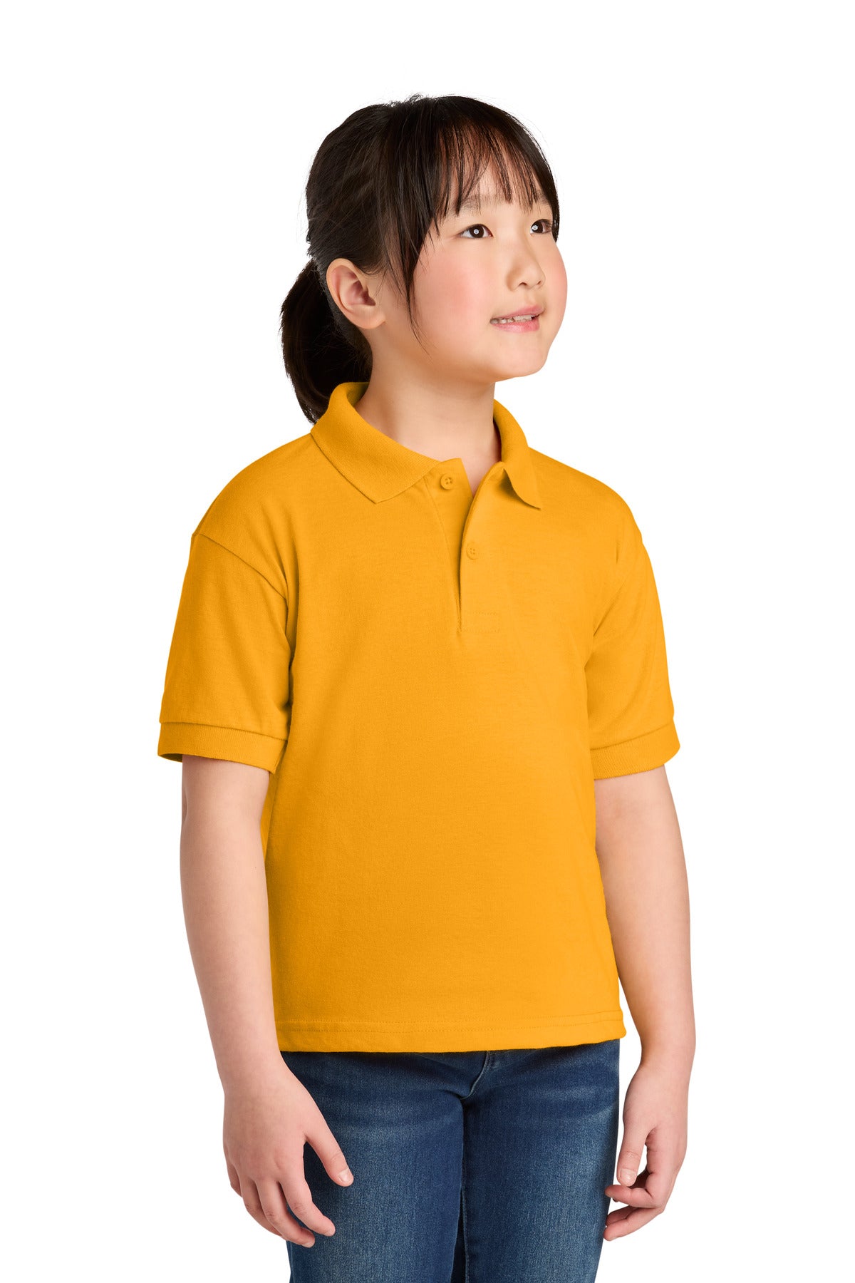 Gildan Youth DryBlend 6-Ounce Jersey Knit Sport Shirt. 8800B - Gold - front