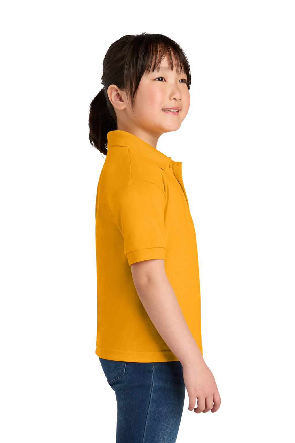 Gildan Youth DryBlend 6-Ounce Jersey Knit Sport Shirt. 8800B - Gold - side