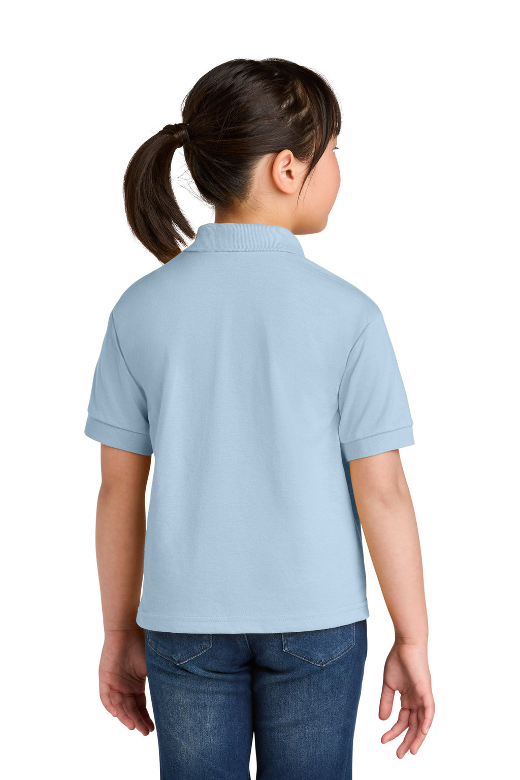 Gildan Youth DryBlend 6-Ounce Jersey Knit Sport Shirt. 8800B - Light Blue - back