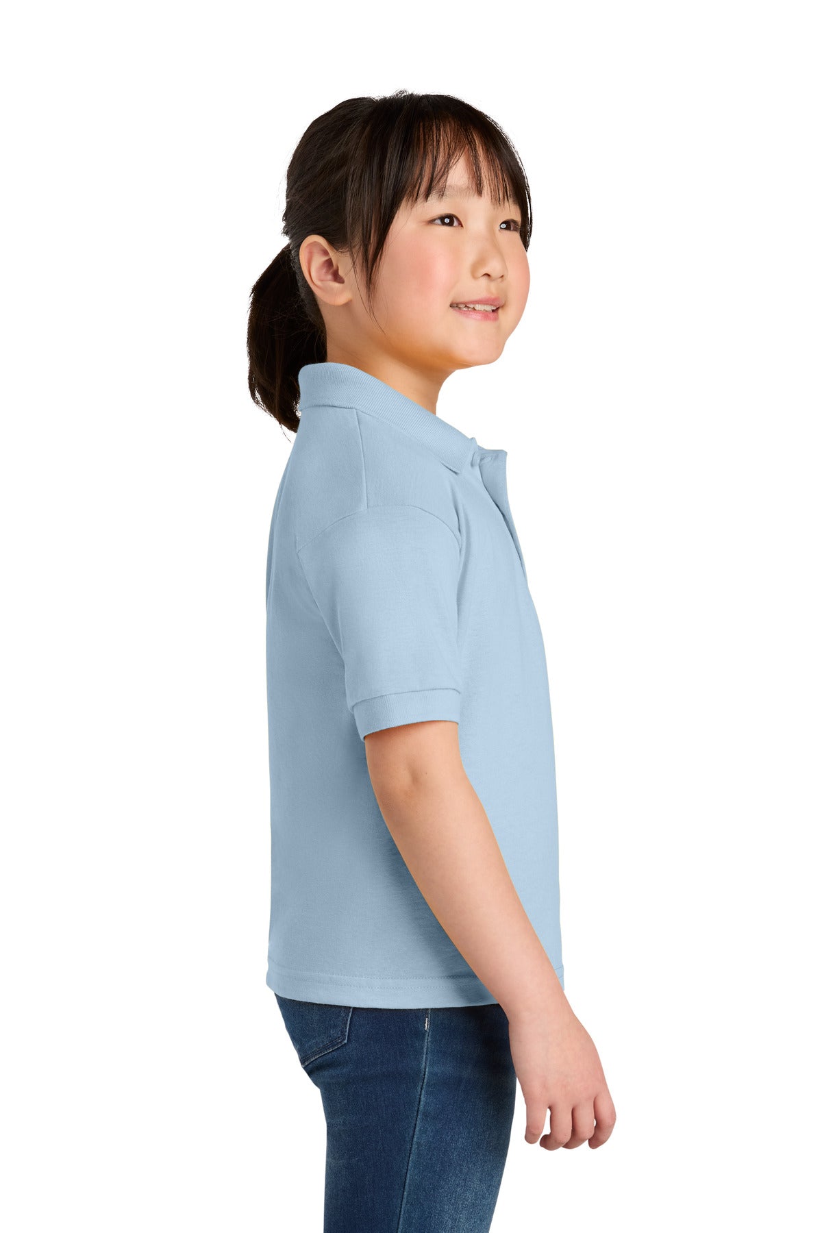Gildan Youth DryBlend 6-Ounce Jersey Knit Sport Shirt. 8800B - Light Blue - side