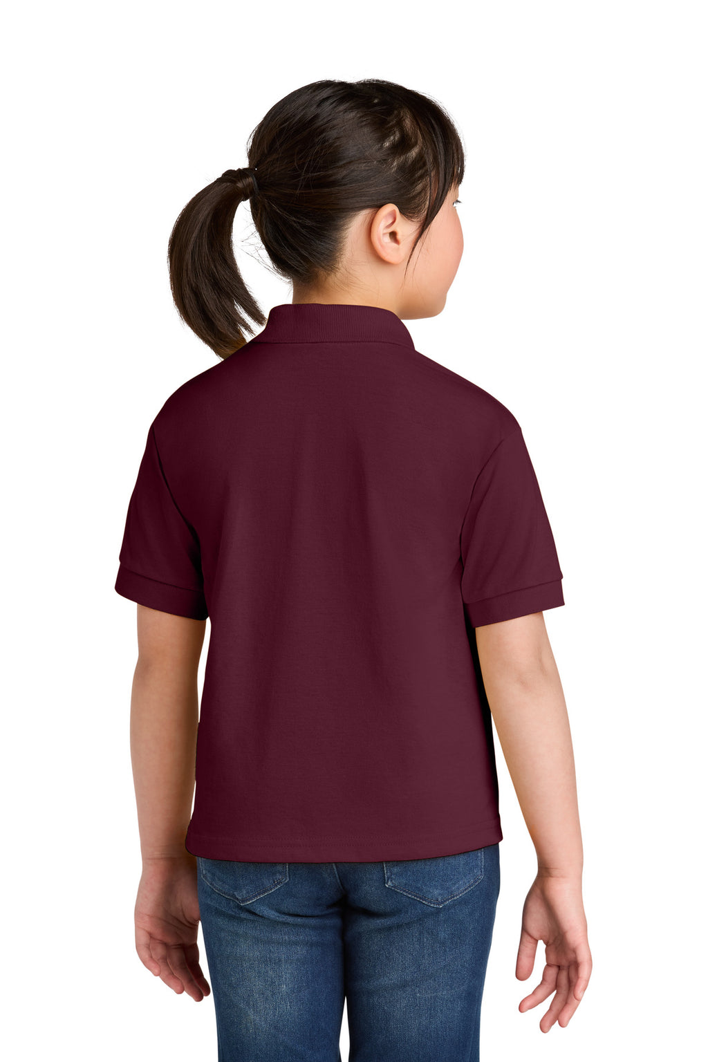 Gildan Youth DryBlend 6-Ounce Jersey Knit Sport Shirt. 8800B - Maroon - back
