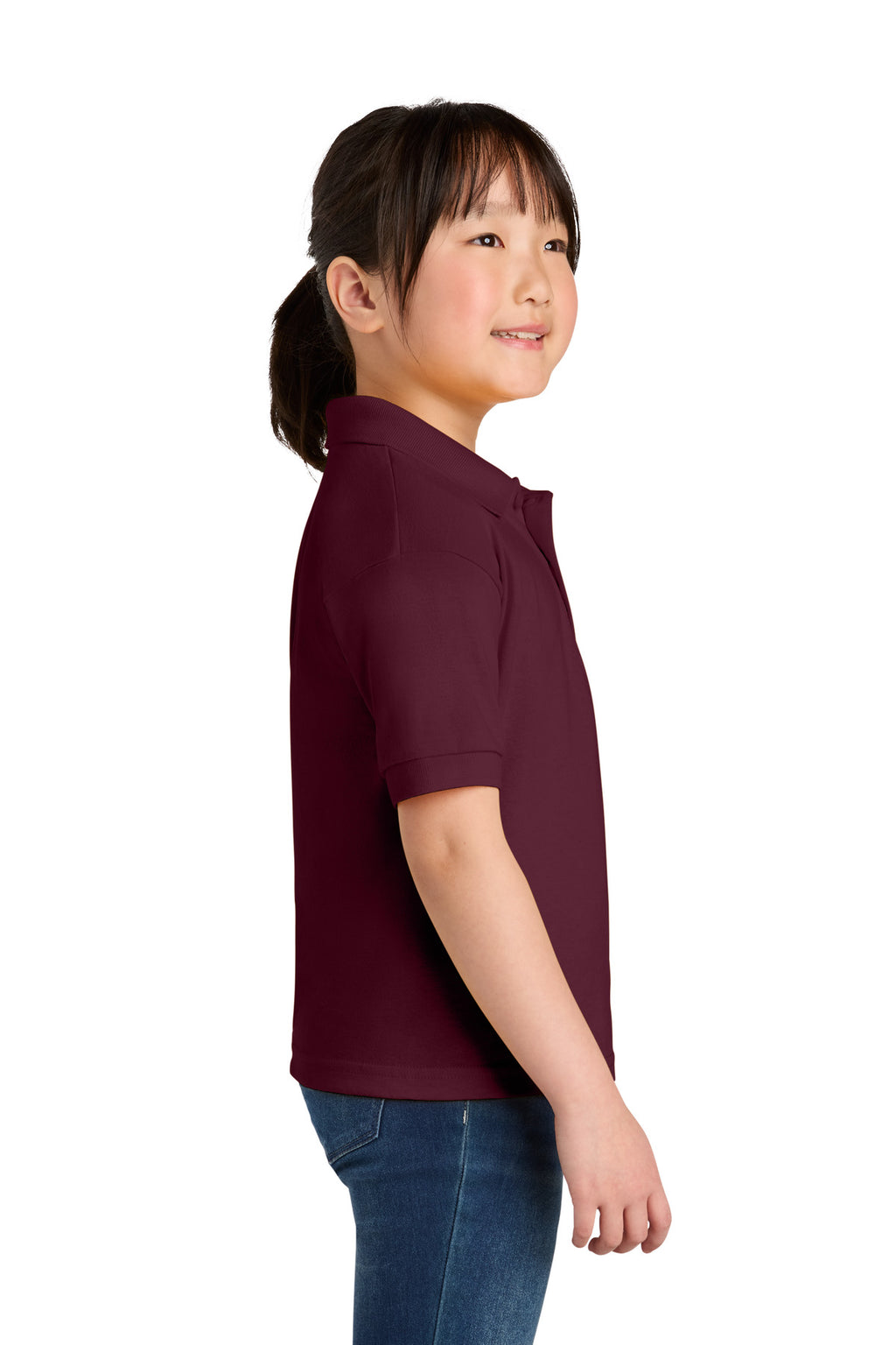 Gildan Youth DryBlend 6-Ounce Jersey Knit Sport Shirt. 8800B - Maroon - side