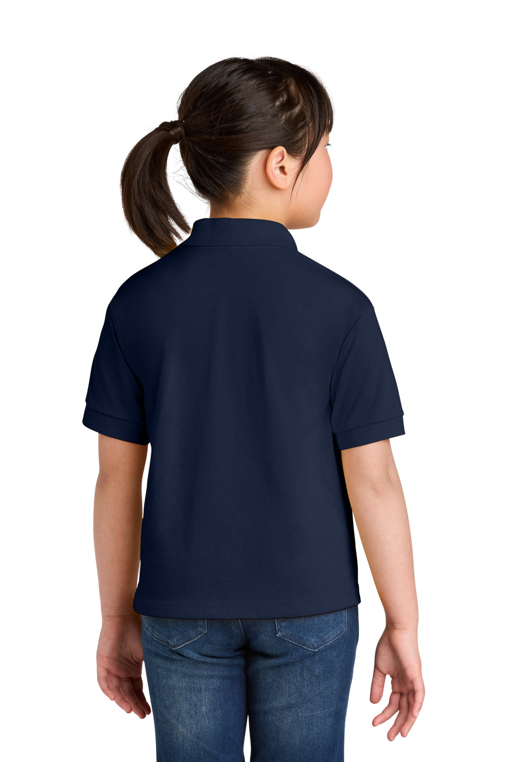 Gildan Youth DryBlend 6-Ounce Jersey Knit Sport Shirt. 8800B - Navy - back