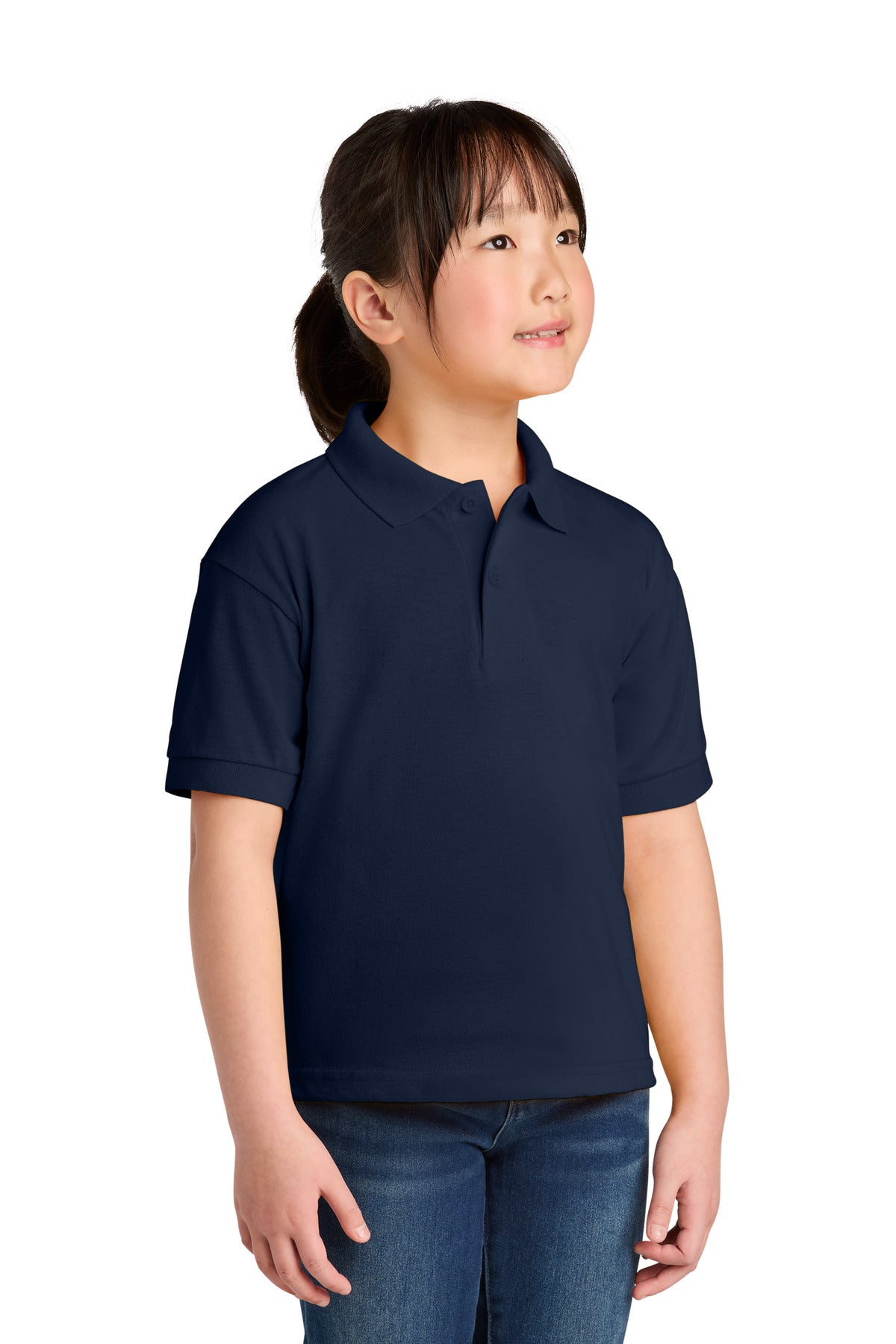 Gildan Youth DryBlend 6-Ounce Jersey Knit Sport Shirt. 8800B - Navy - front
