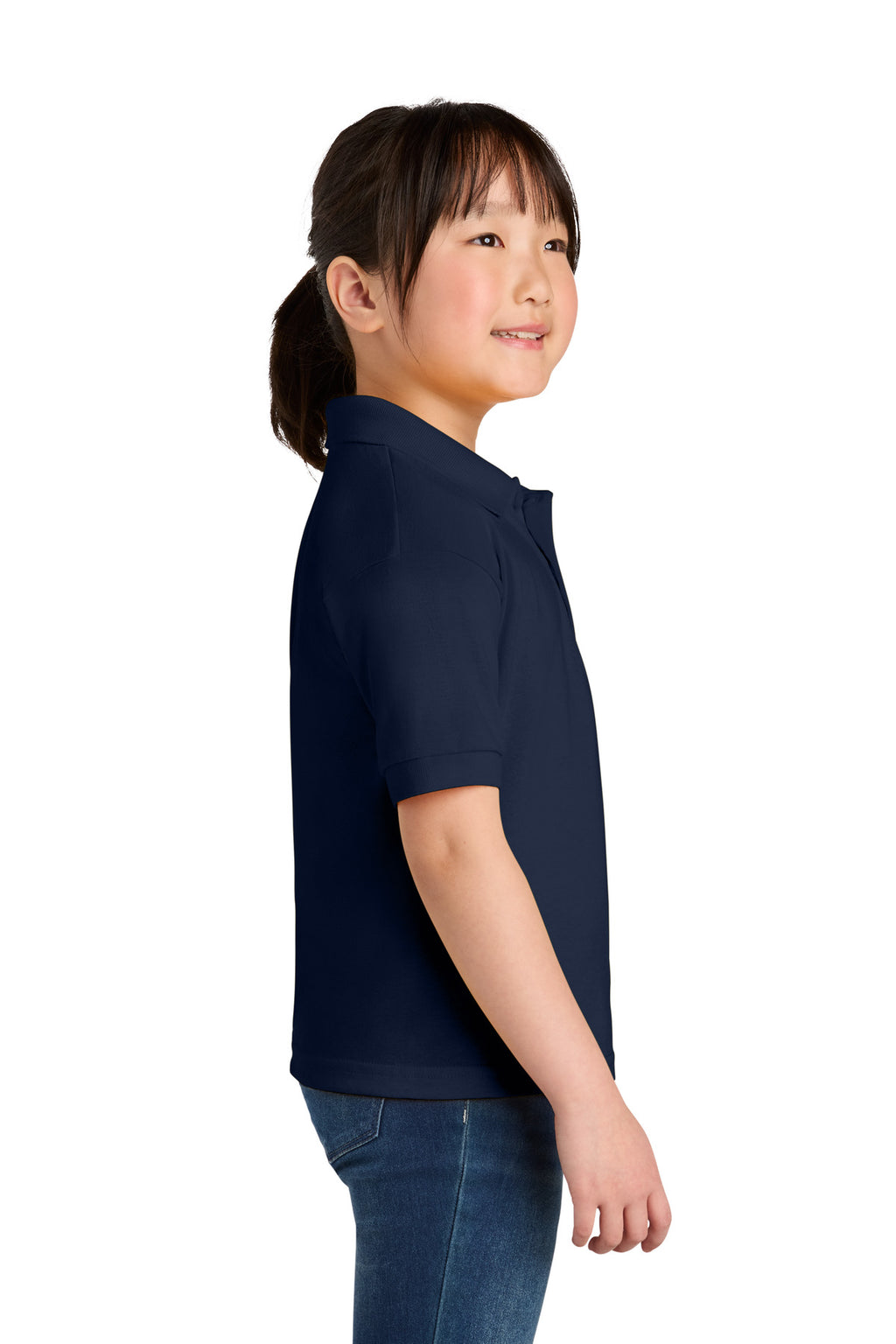 Gildan Youth DryBlend 6-Ounce Jersey Knit Sport Shirt. 8800B - Navy - side