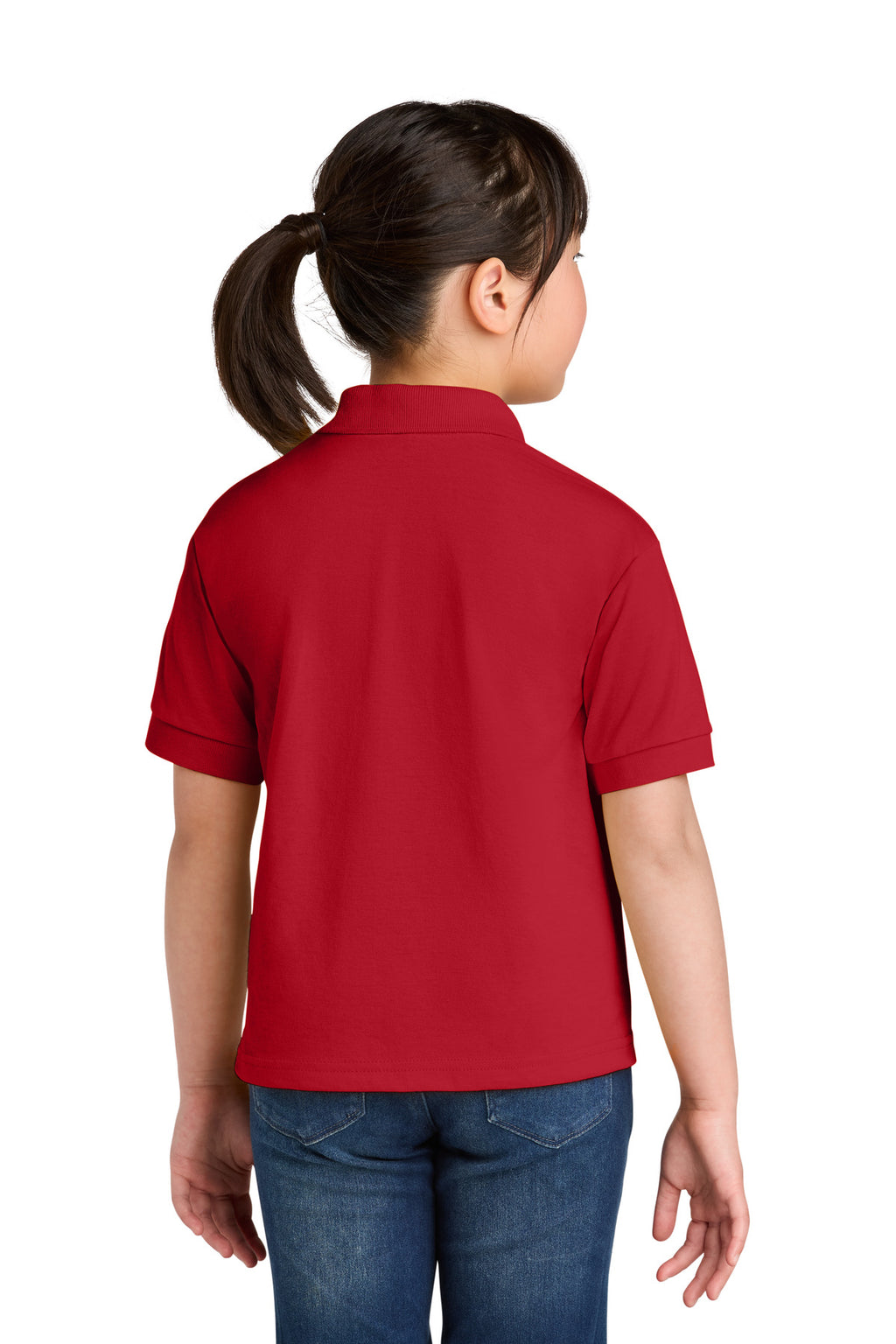 Gildan Youth DryBlend 6-Ounce Jersey Knit Sport Shirt. 8800B - Red - back