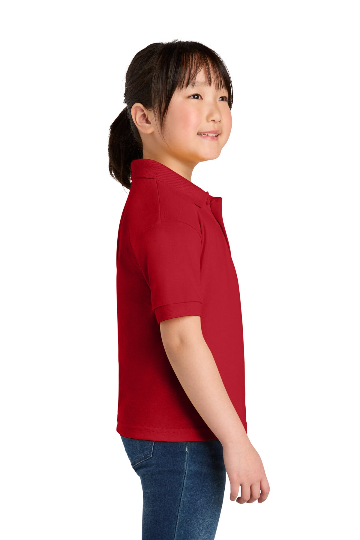 Gildan Youth DryBlend 6-Ounce Jersey Knit Sport Shirt. 8800B - Red - side