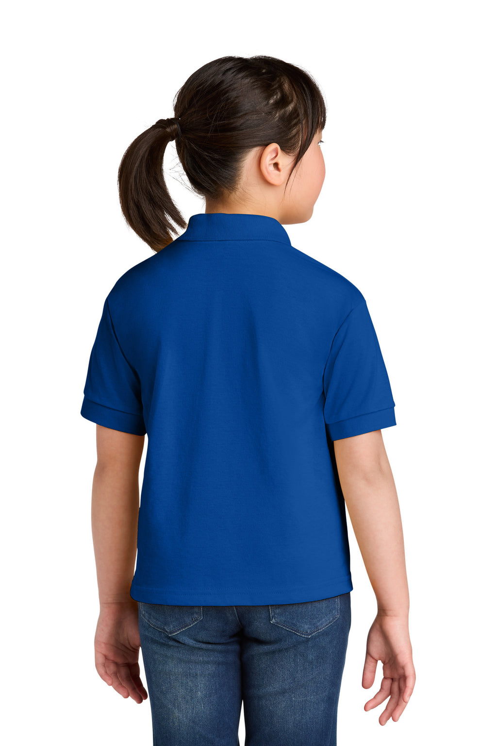 Gildan Youth DryBlend 6-Ounce Jersey Knit Sport Shirt. 8800B - Royal - back