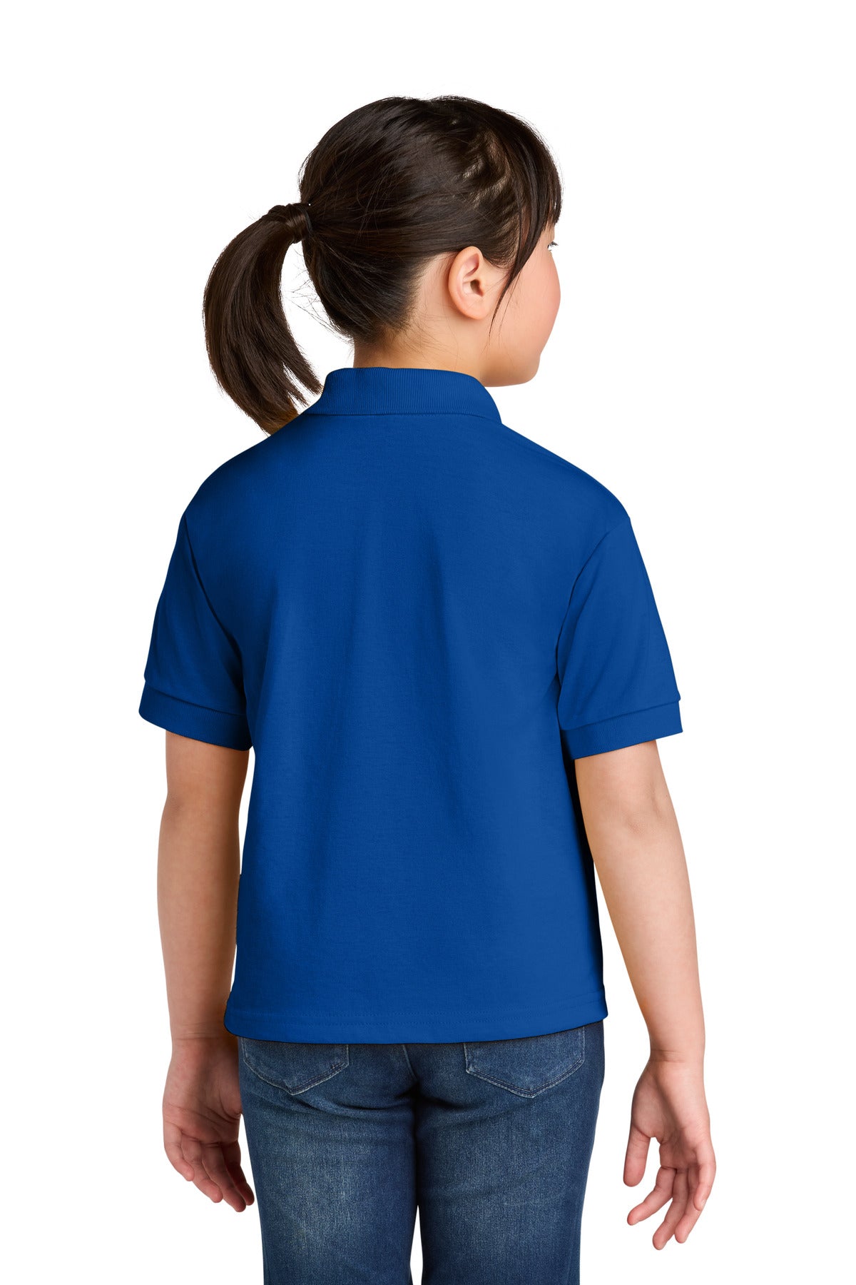 Gildan Youth DryBlend 6-Ounce Jersey Knit Sport Shirt. 8800B - Royal - back