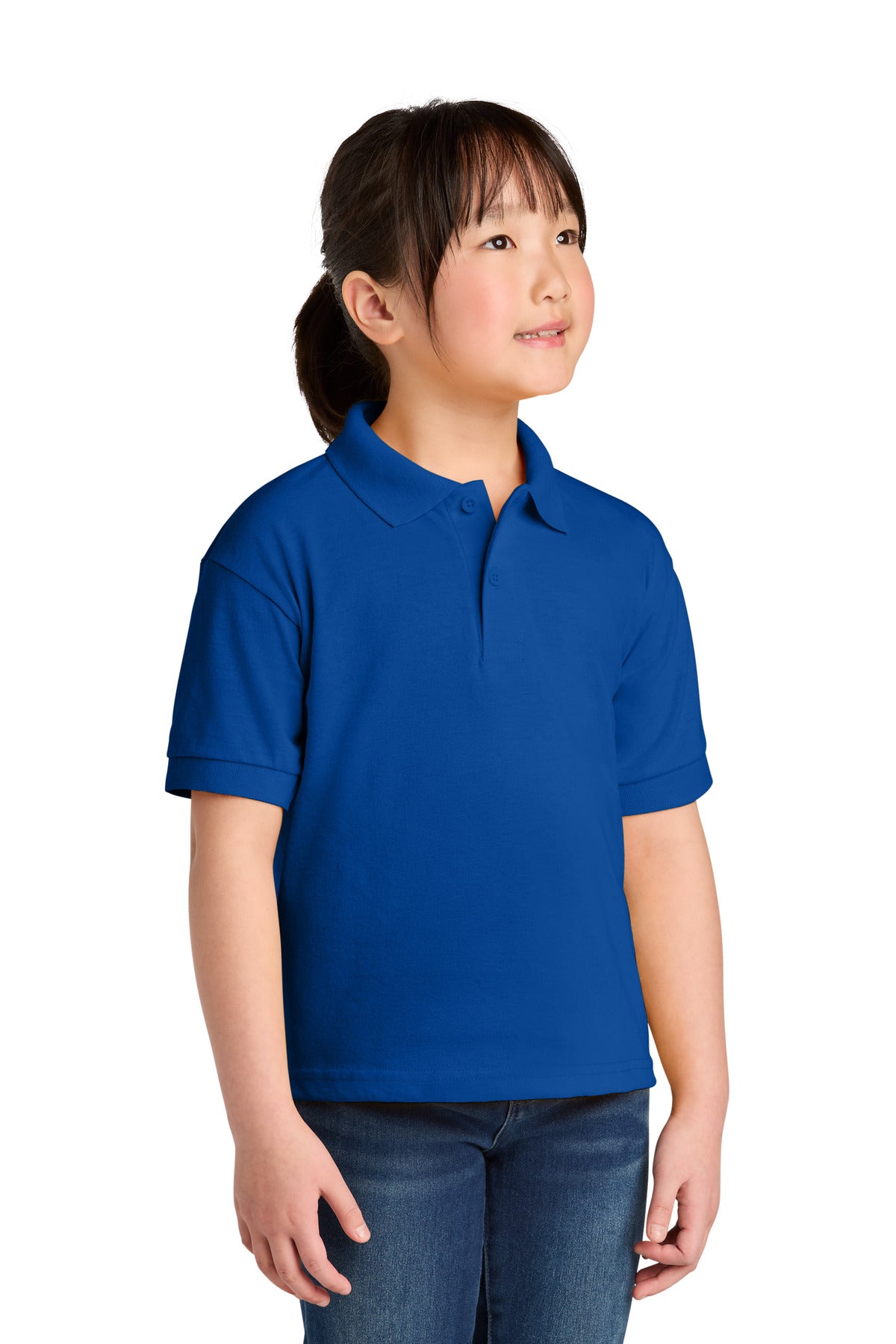 Gildan Youth DryBlend 6-Ounce Jersey Knit Sport Shirt. 8800B - Royal - front