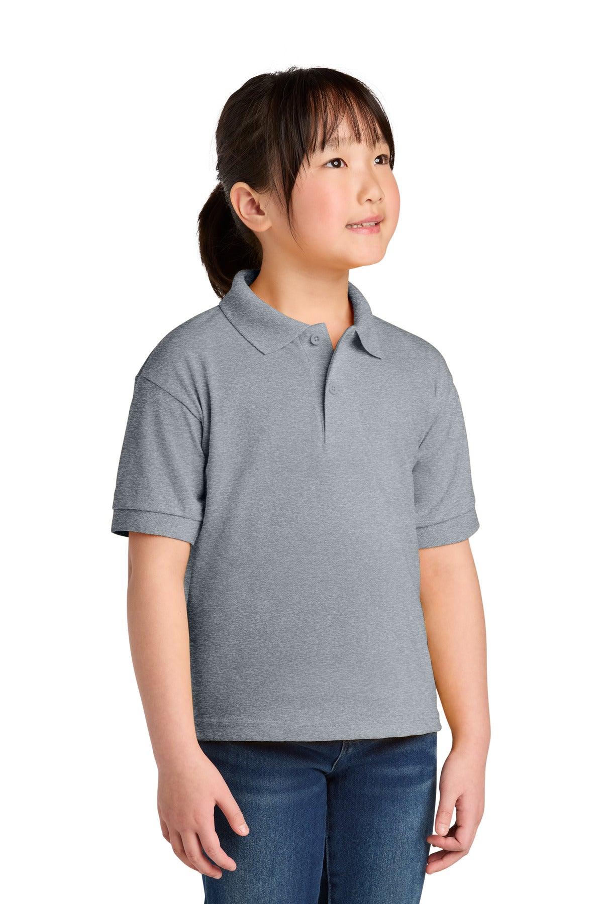 Gildan Youth DryBlend 6-Ounce Jersey Knit Sport Shirt. 8800B - Sport Grey - front