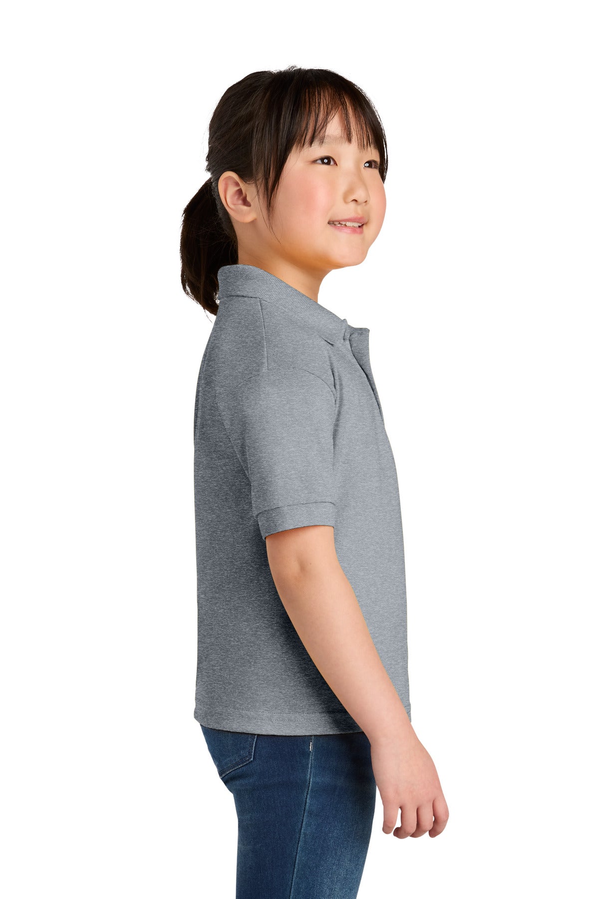 Gildan Youth DryBlend 6-Ounce Jersey Knit Sport Shirt. 8800B - Sport Grey - side