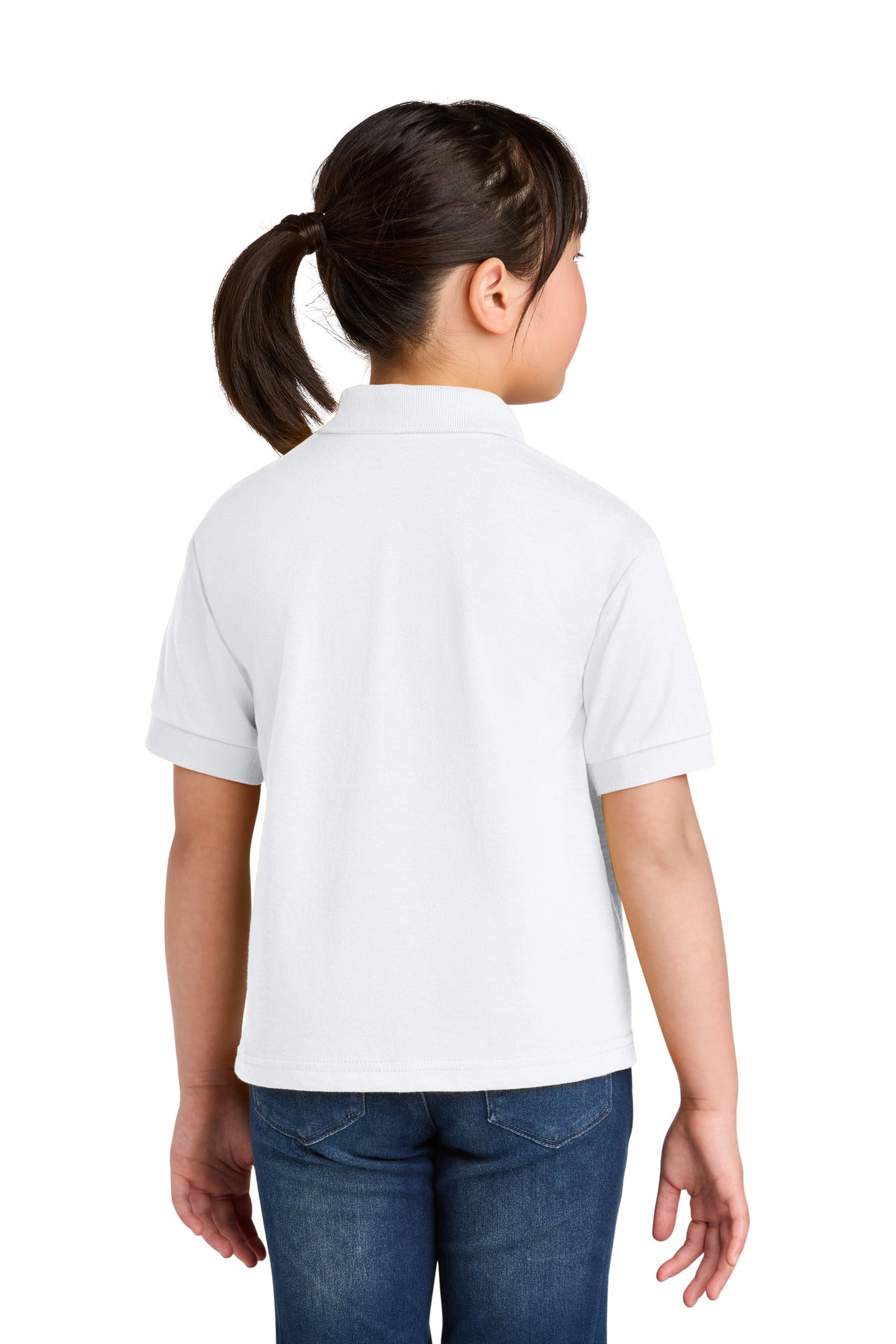 Gildan Youth DryBlend 6-Ounce Jersey Knit Sport Shirt. 8800B - White - back