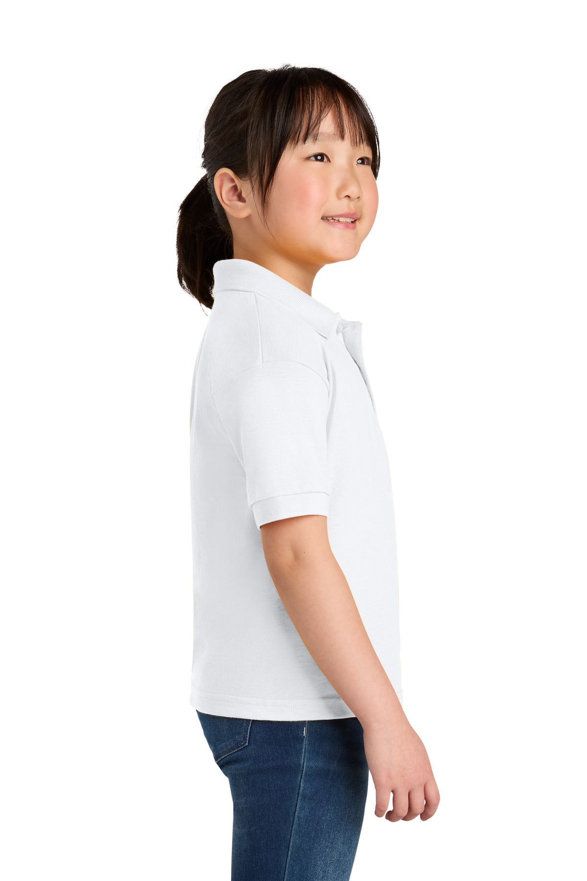 Gildan Youth DryBlend 6-Ounce Jersey Knit Sport Shirt. 8800B - White - side