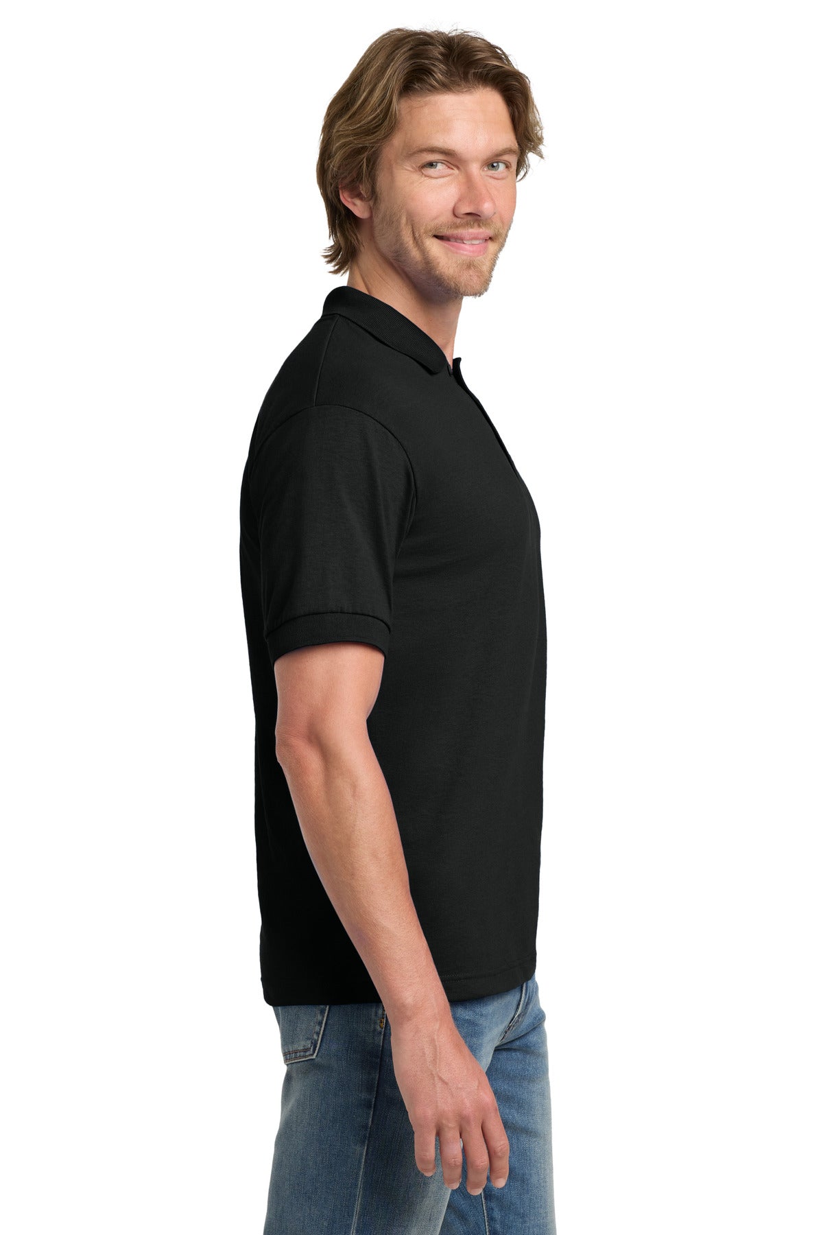 Gildan - DryBlend 6-Ounce Jersey Knit Sport Shirt. 8800 - Black - side