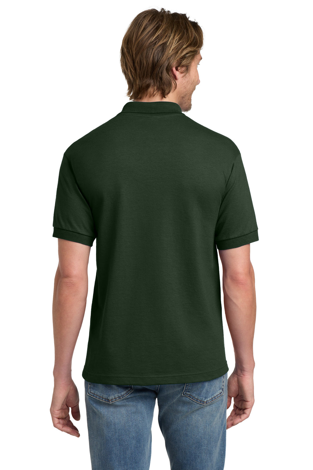 Gildan - DryBlend 6-Ounce Jersey Knit Sport Shirt. 8800 - Forest Green - back