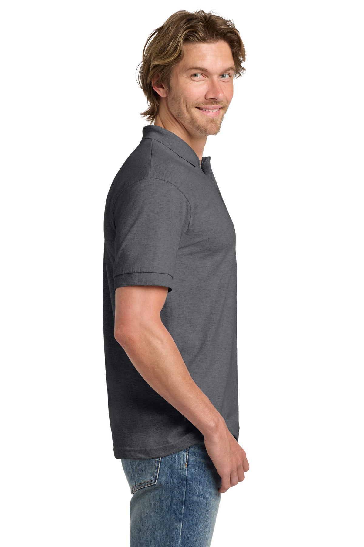 Gildan - DryBlend 6-Ounce Jersey Knit Sport Shirt. 8800 - Graphite Heather - side