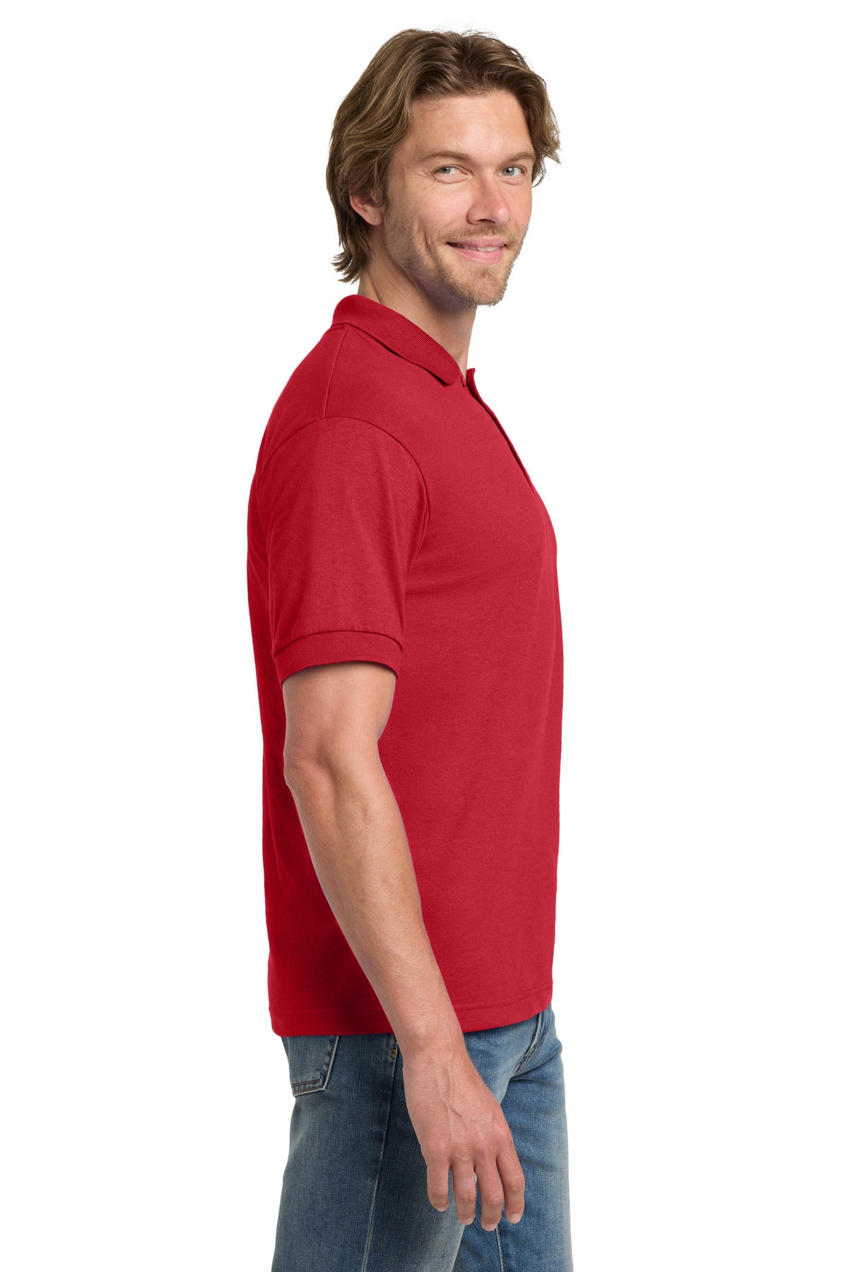 Gildan - DryBlend 6-Ounce Jersey Knit Sport Shirt. 8800 - Red - side