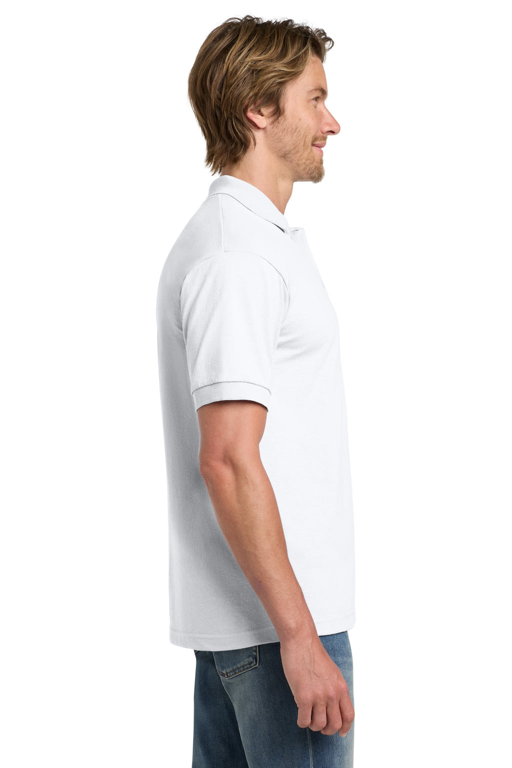 Gildan - DryBlend 6-Ounce Jersey Knit Sport Shirt. 8800 - White - side