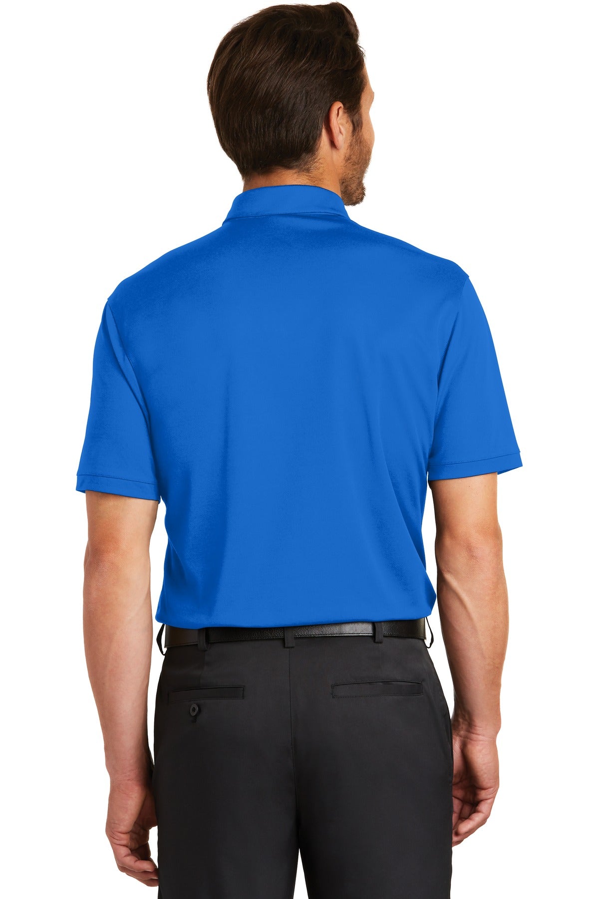 DISCONTINUED Nike Dri-FIT Colorblock Micro Pique Polo. 881655 - Blue Sapphire/ Black - back