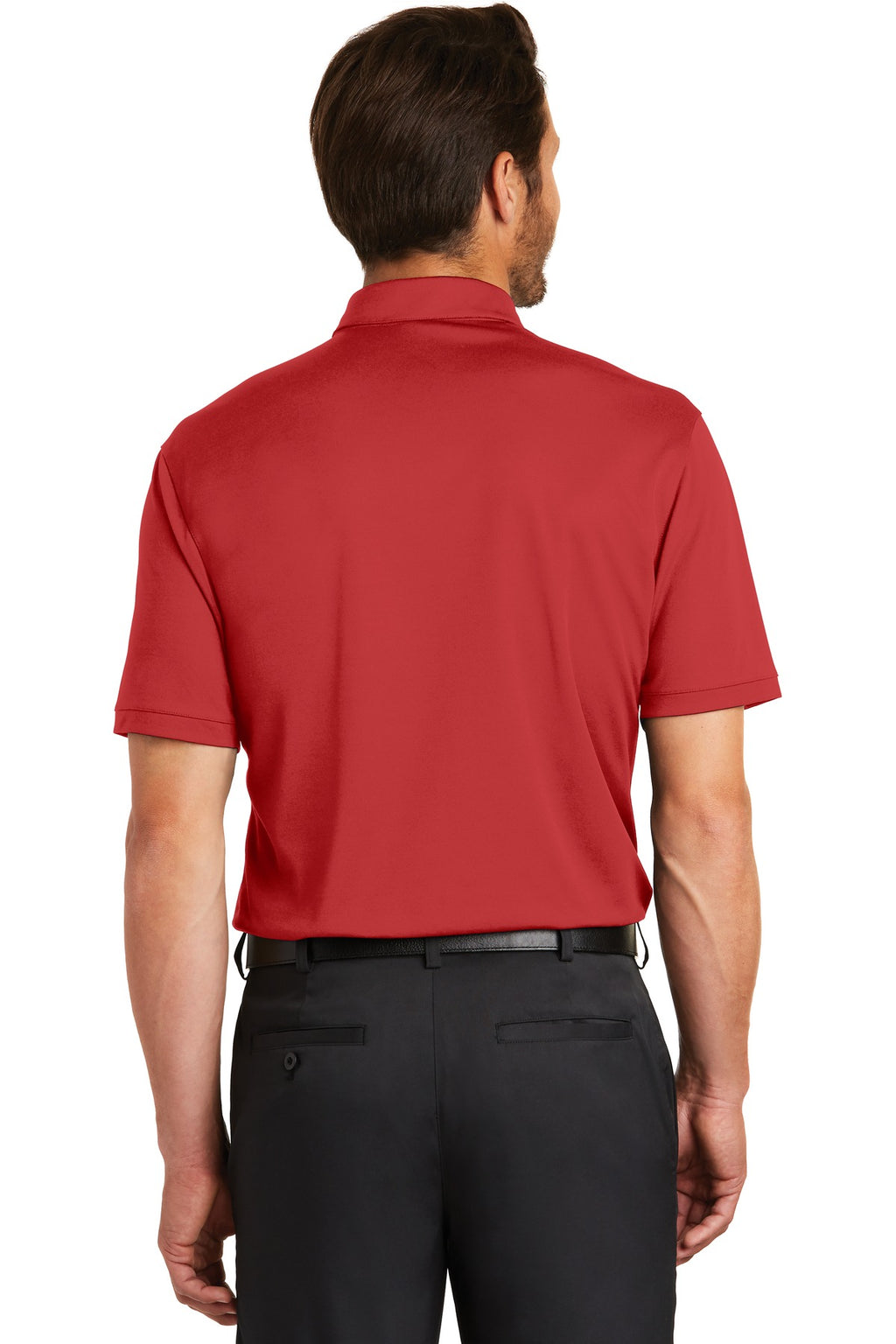 DISCONTINUED Nike Dri-FIT Colorblock Micro Pique Polo. 881655 - Varsity Red/ Anthracite - back