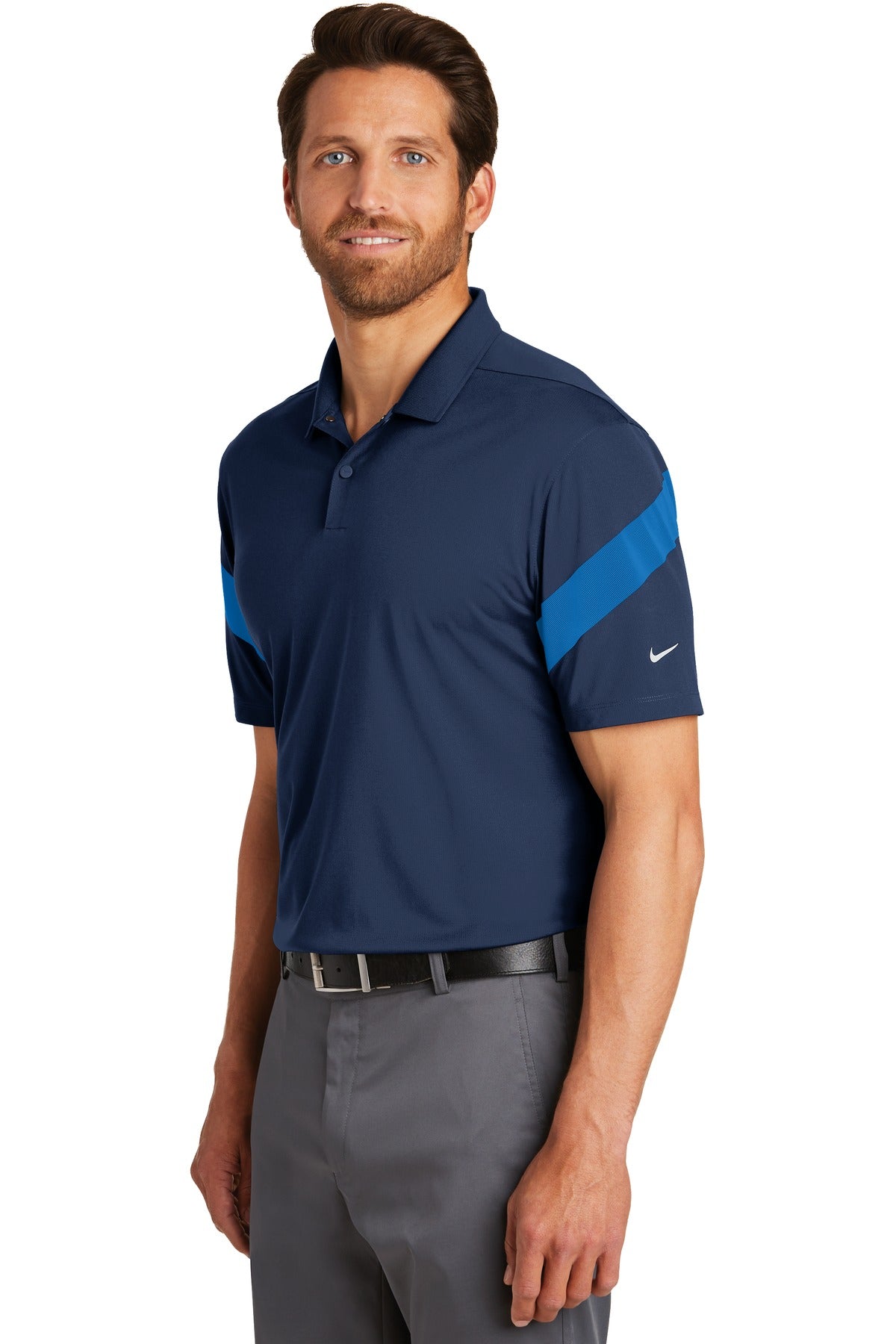 DISCONTINUED Nike Dri-FIT Commander Polo. 881657 - Midnight Navy/ Photo Blue - three_q