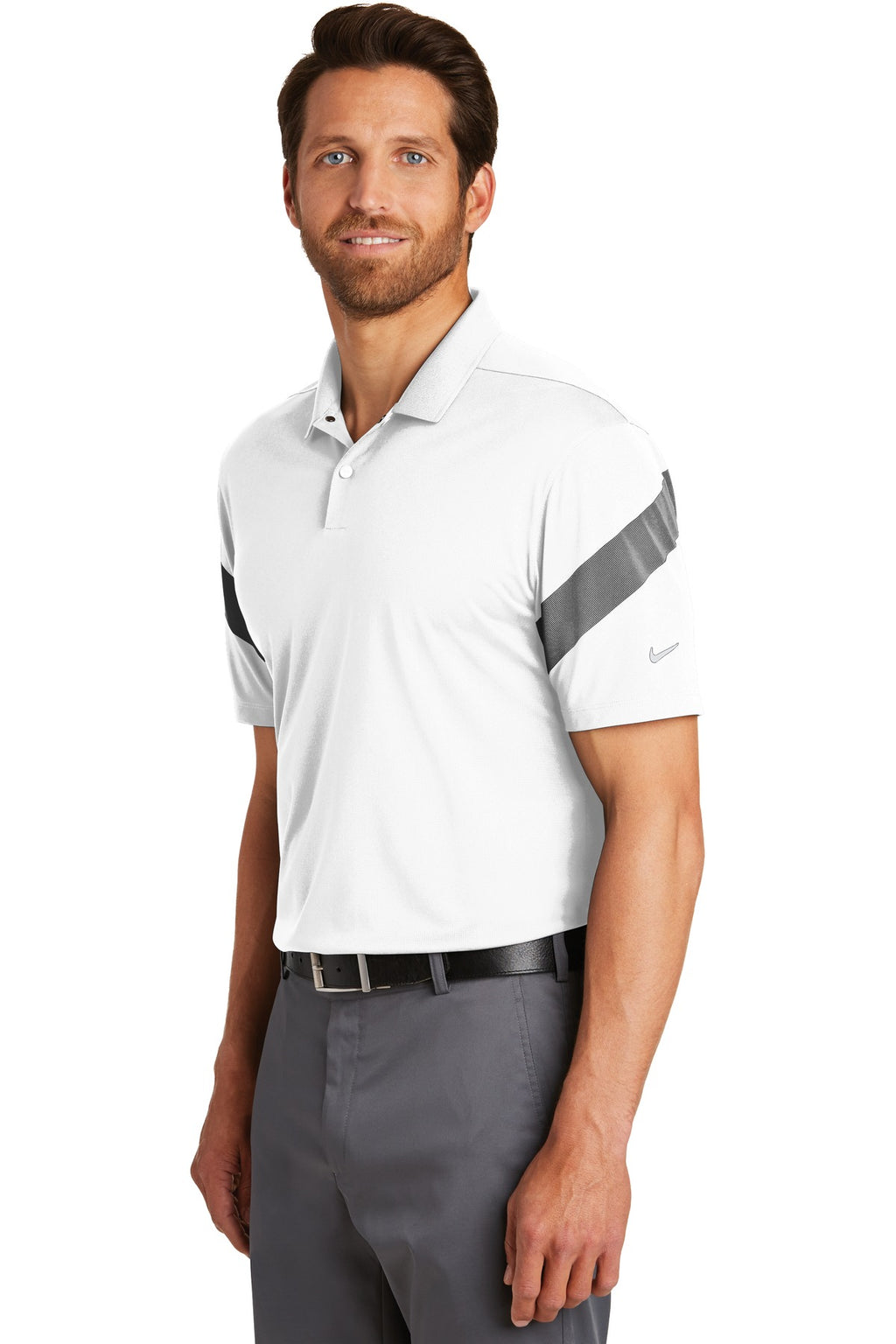 DISCONTINUED Nike Dri-FIT Commander Polo. 881657 - White/ Black - three_q