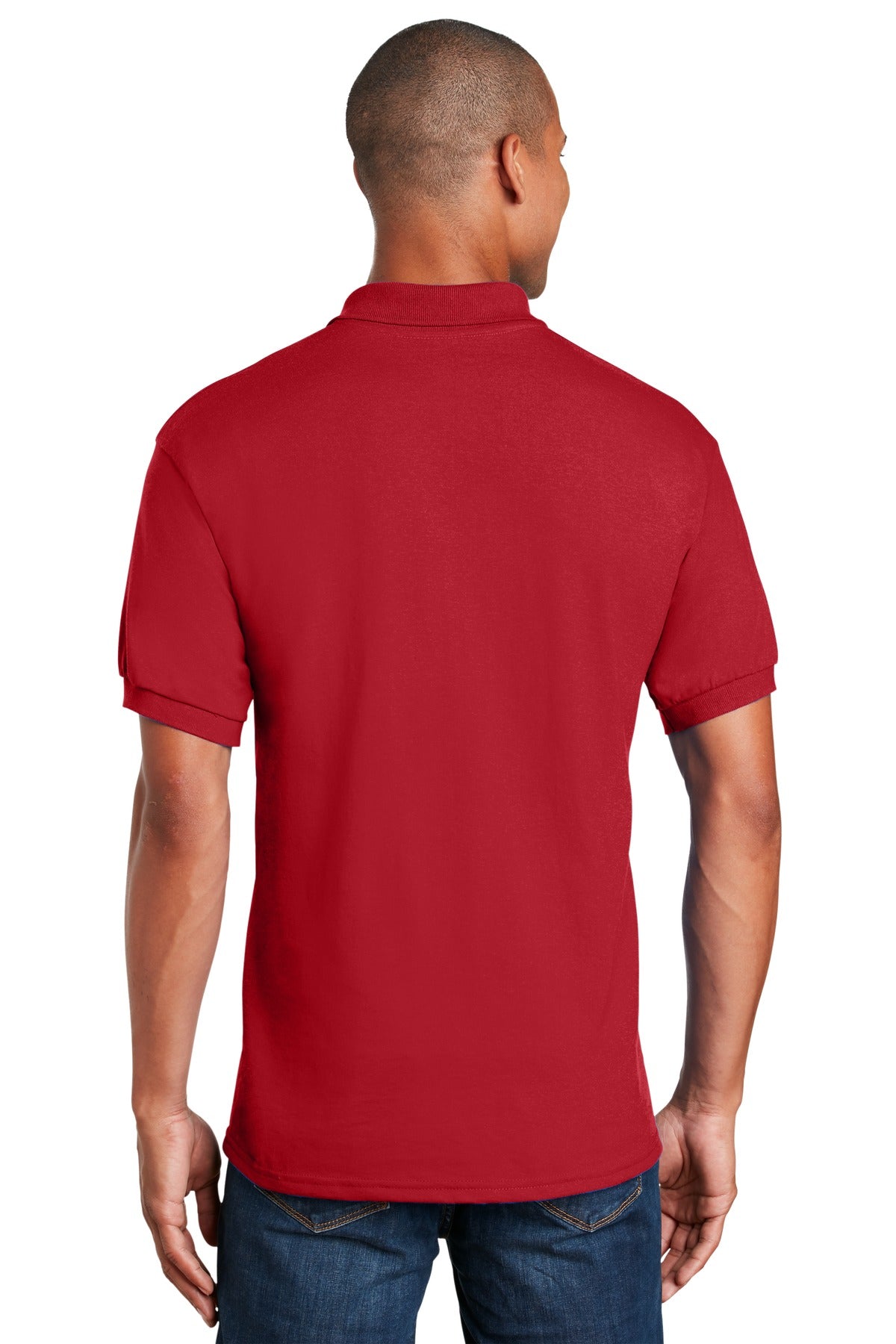 Gildan DryBlend 6-Ounce Jersey Knit Sport Shirt with Pocket. 8900 - Red - back