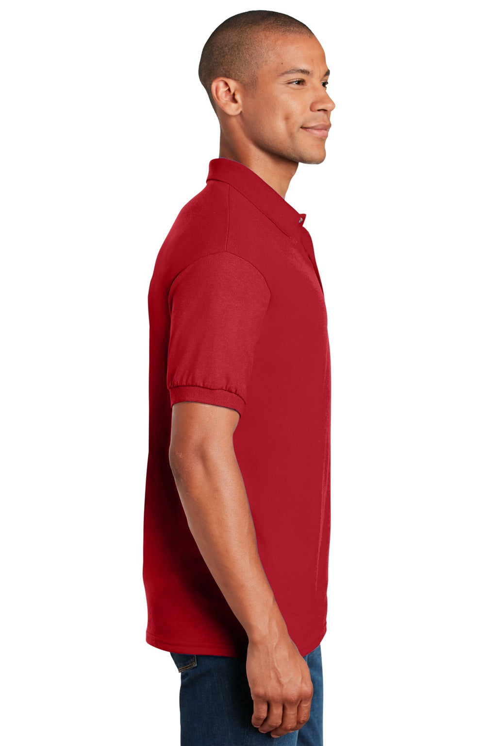 Gildan DryBlend 6-Ounce Jersey Knit Sport Shirt with Pocket. 8900 - Red - side