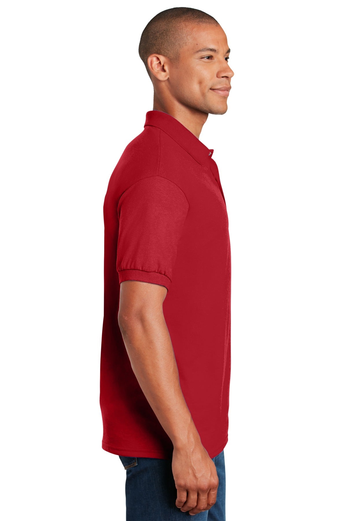 Gildan DryBlend 6-Ounce Jersey Knit Sport Shirt with Pocket. 8900 - Red - side