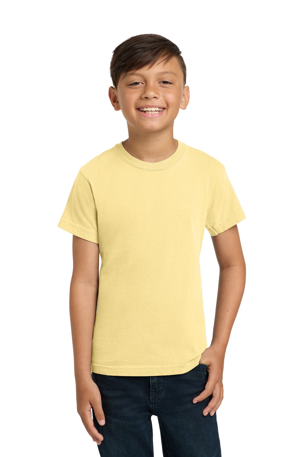 COMFORT COLORS Youth Heavyweight Ring Spun Tee. 9018 - Butter - front