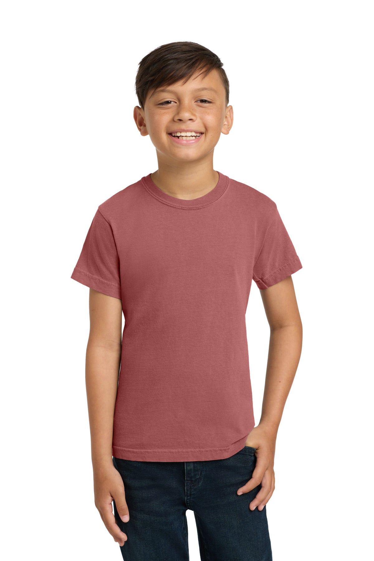 COMFORT COLORS Youth Heavyweight Ring Spun Tee. 9018 - Crimson - front