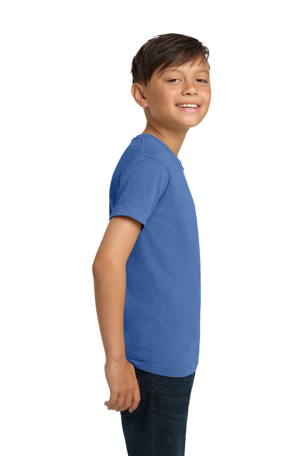 COMFORT COLORS Youth Heavyweight Ring Spun Tee. 9018 - Flo Blue - side