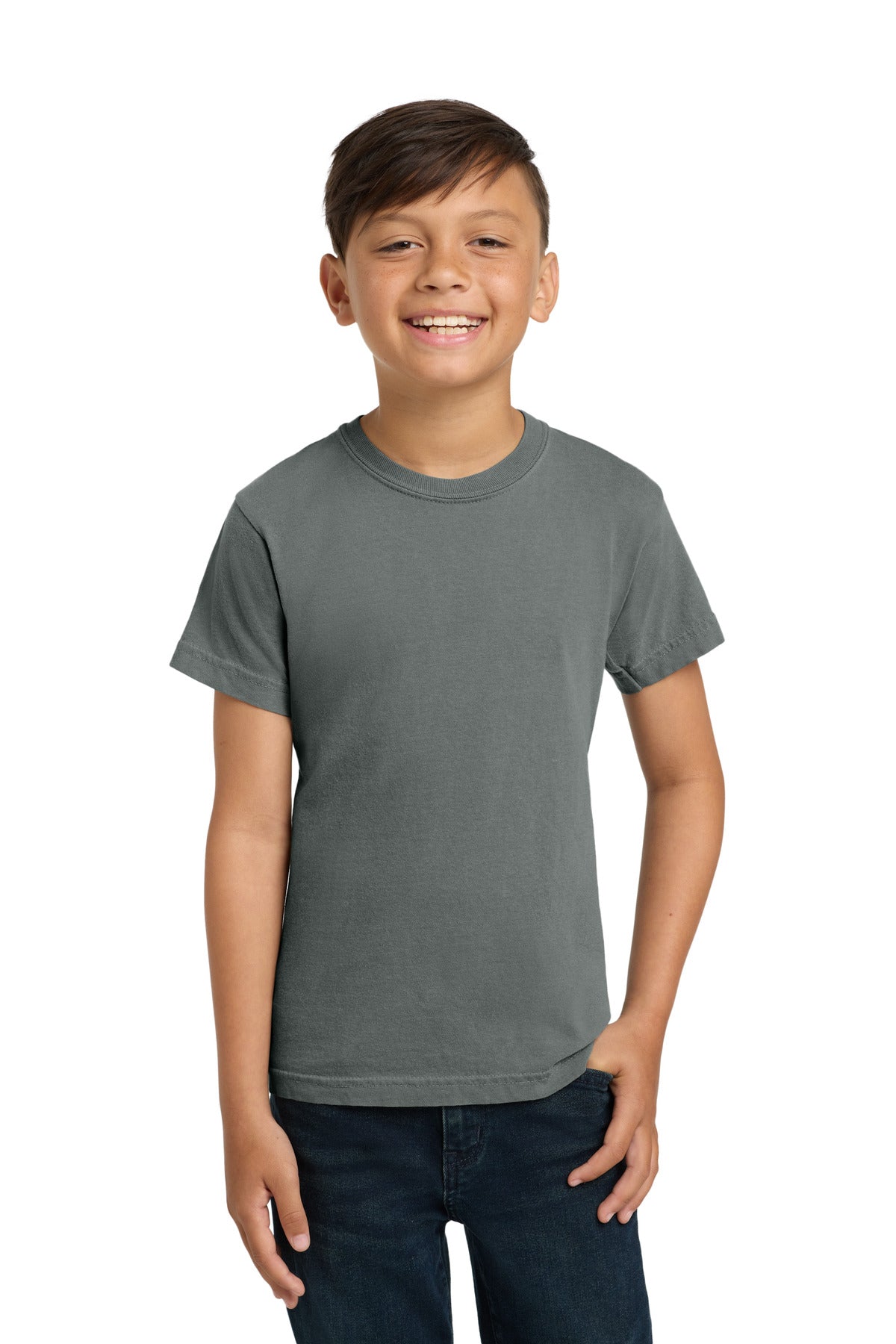 COMFORT COLORS Youth Heavyweight Ring Spun Tee. 9018 - Grey - front