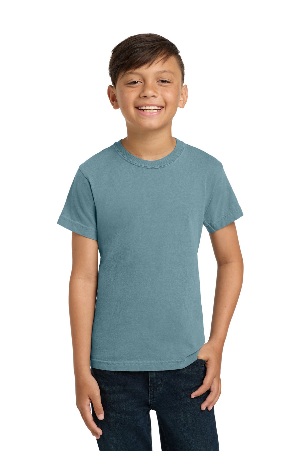 COMFORT COLORS Youth Heavyweight Ring Spun Tee. 9018 - Ice Blue - front
