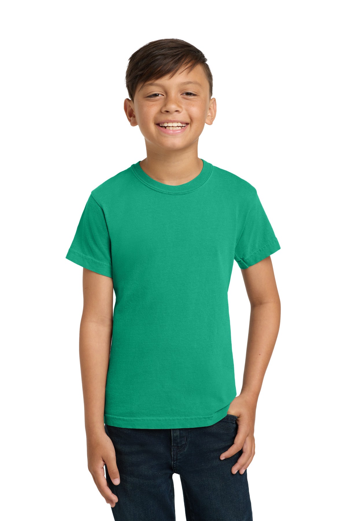 COMFORT COLORS Youth Heavyweight Ring Spun Tee. 9018 - Island Green - front