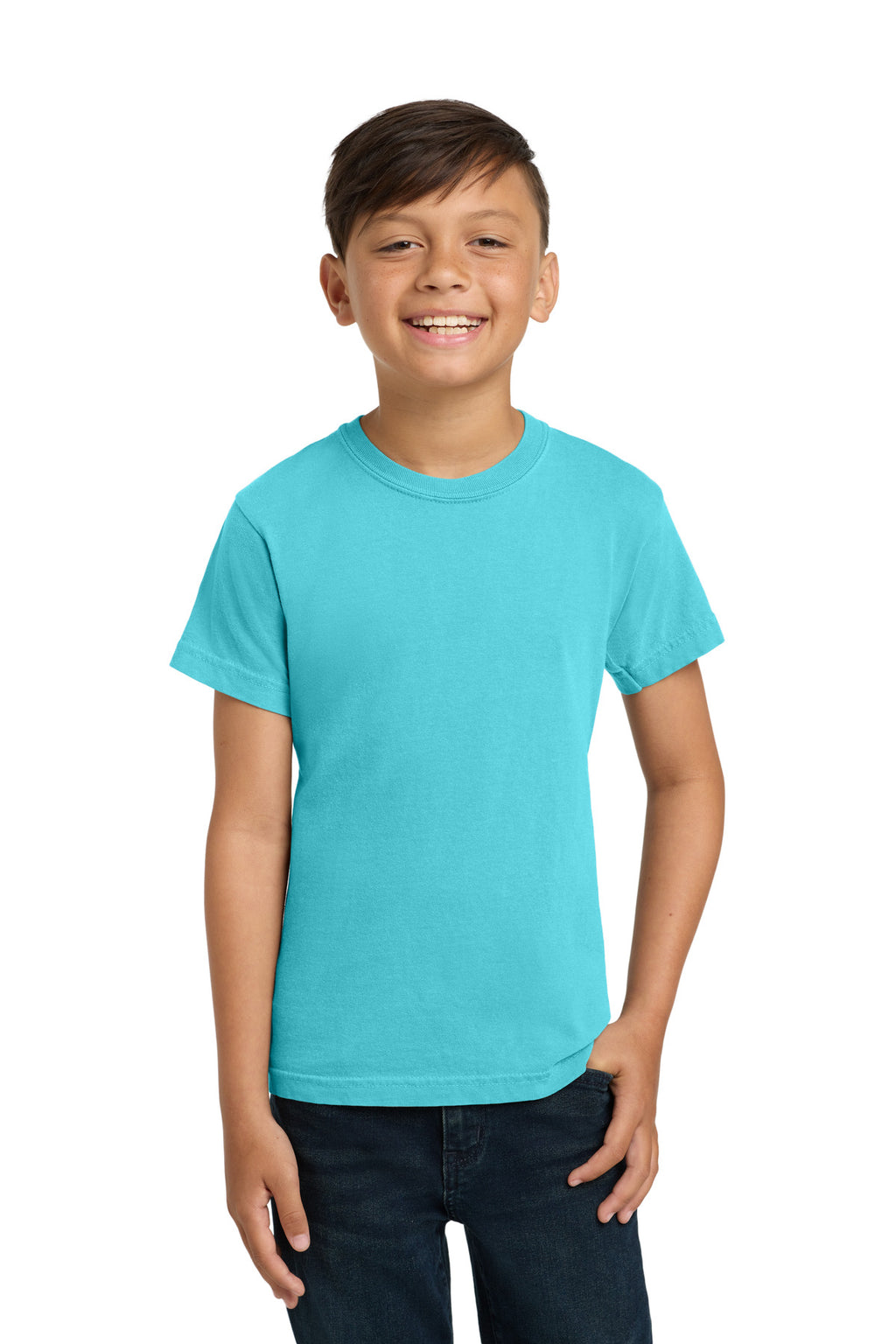 COMFORT COLORS Youth Heavyweight Ring Spun Tee. 9018 - Lagoon - front