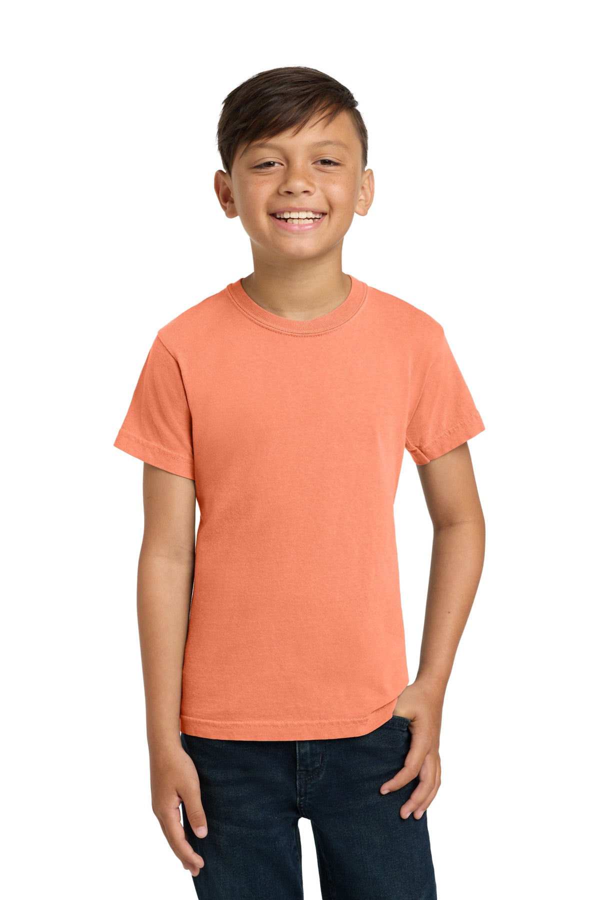 COMFORT COLORS Youth Heavyweight Ring Spun Tee. 9018 - Melon - front