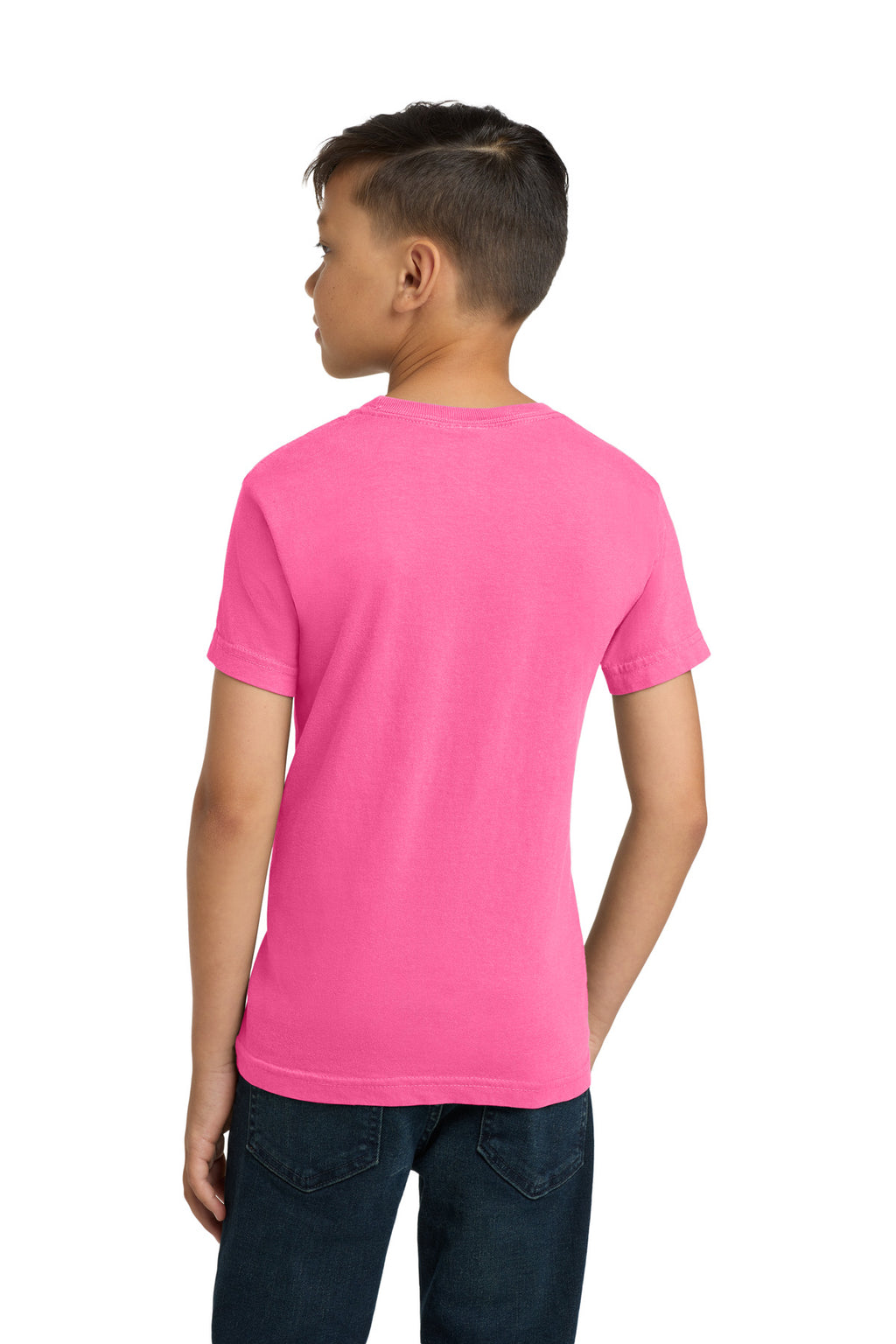 COMFORT COLORS Youth Heavyweight Ring Spun Tee. 9018 - Neon Pink - back
