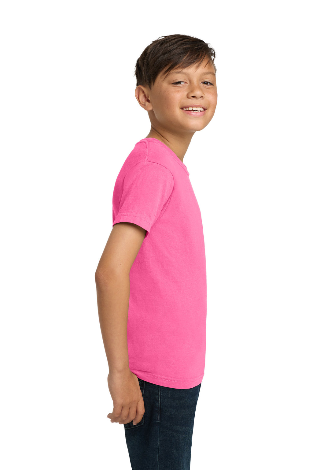 COMFORT COLORS Youth Heavyweight Ring Spun Tee. 9018 - Neon Pink - side