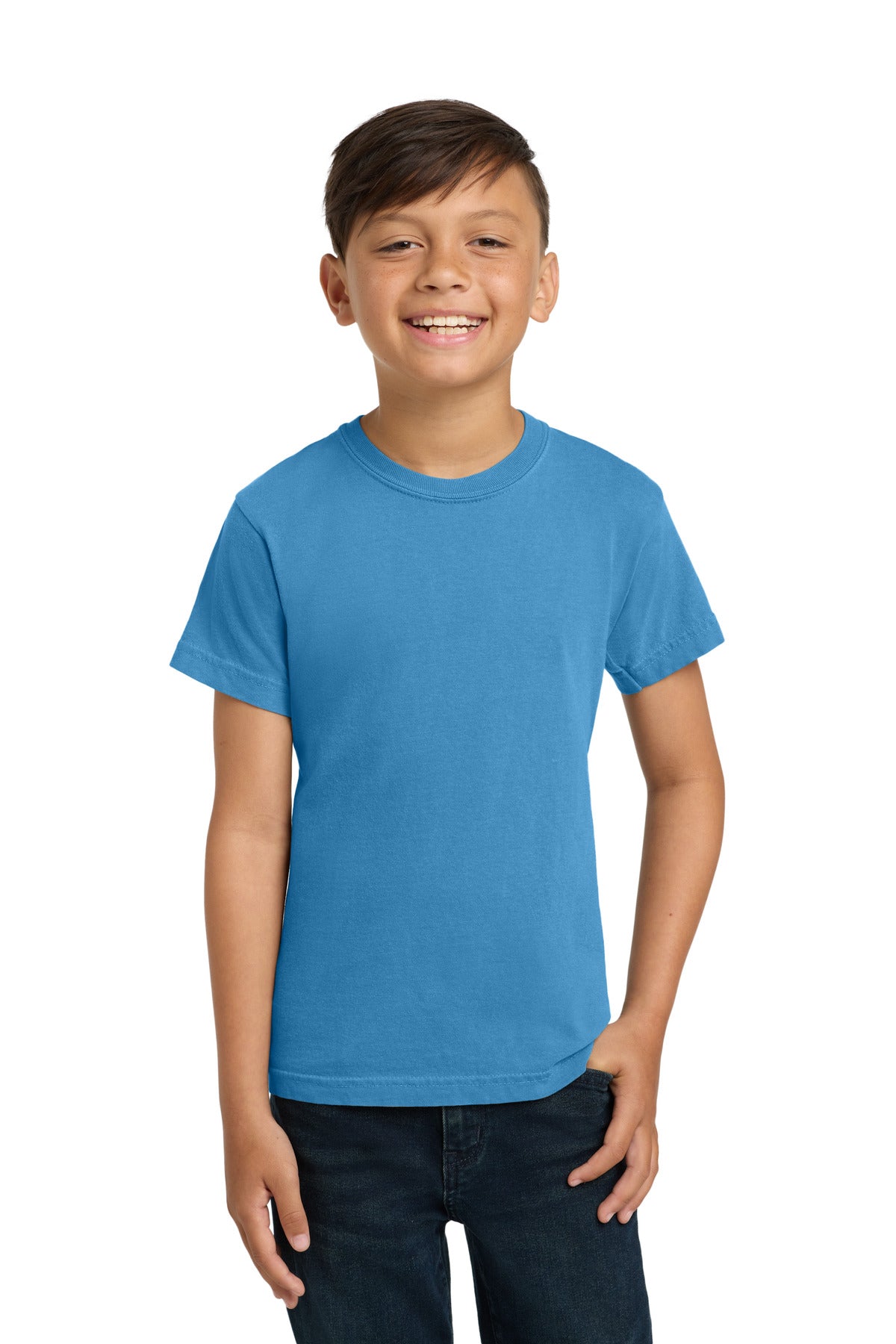 COMFORT COLORS Youth Heavyweight Ring Spun Tee. 9018 - Royal Caribe - front