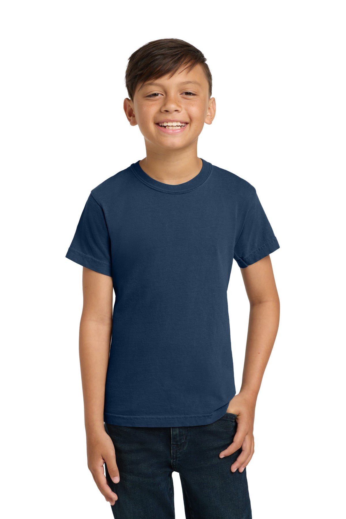 COMFORT COLORS Youth Heavyweight Ring Spun Tee. 9018 - True Navy - front
