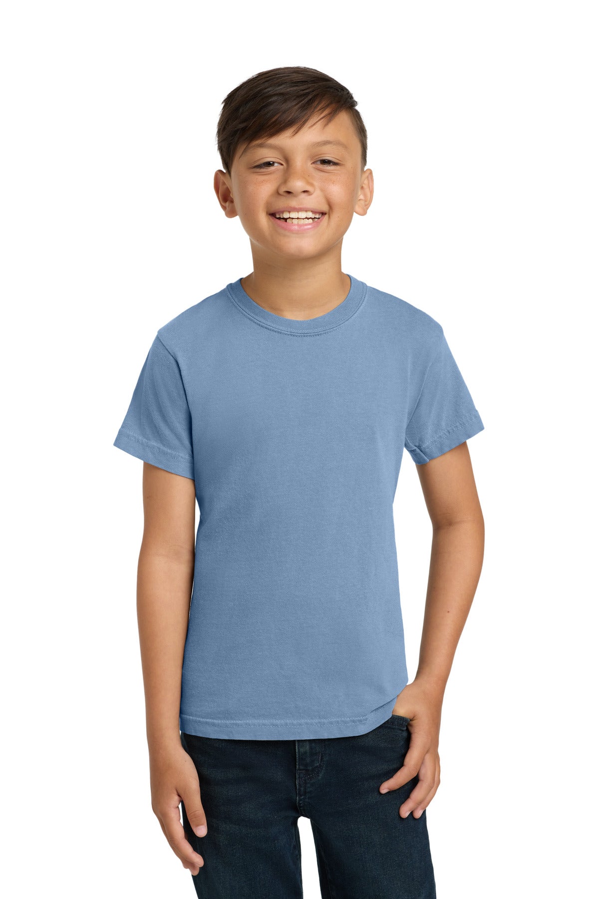 COMFORT COLORS Youth Heavyweight Ring Spun Tee. 9018 - Washed Denim - front