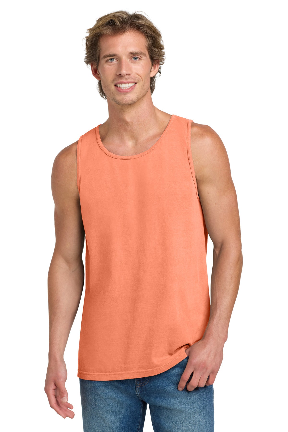 COMFORT COLORS Heavyweight Ring Spun Tank Top. 9360 - Melon - front
