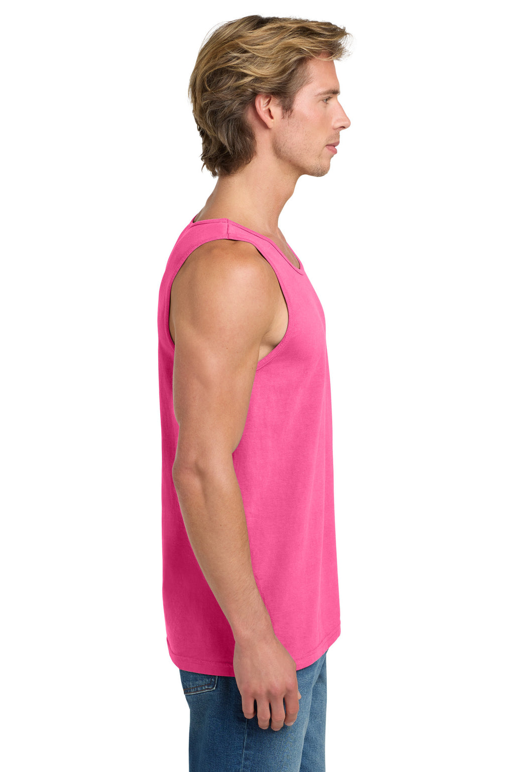 COMFORT COLORS Heavyweight Ring Spun Tank Top. 9360 - Neon Pink - side