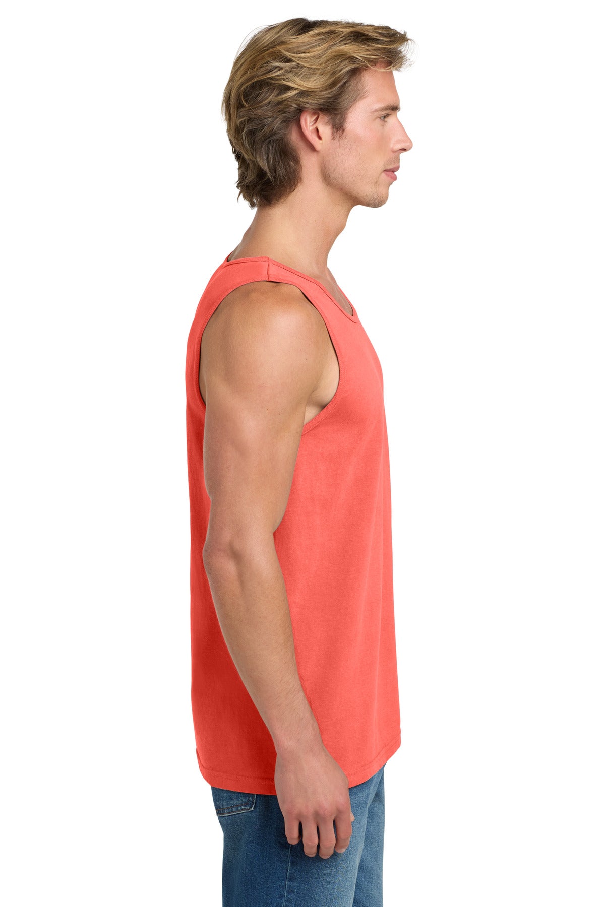 COMFORT COLORS Heavyweight Ring Spun Tank Top. 9360 - Neon Red Orange - side