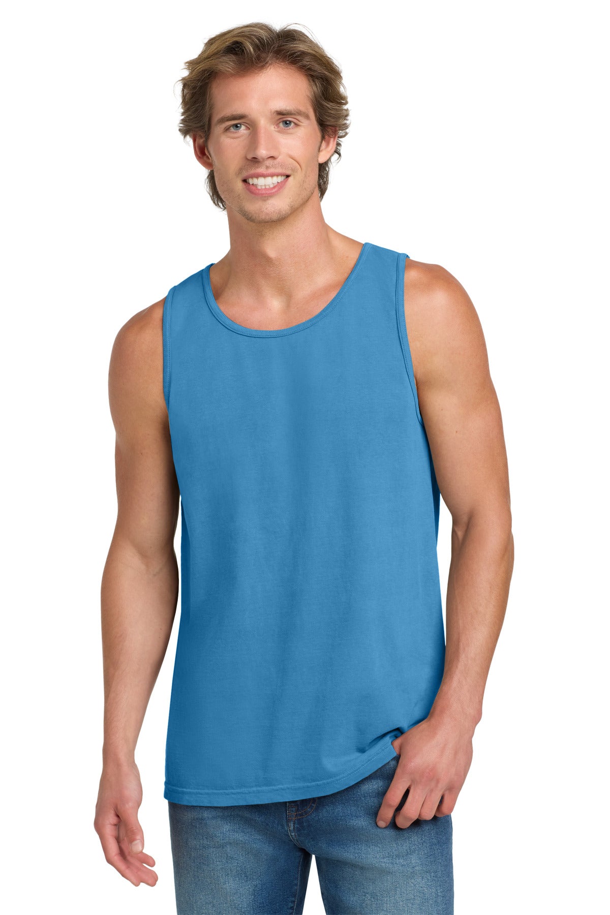 COMFORT COLORS Heavyweight Ring Spun Tank Top. 9360 - Royal Caribe - front