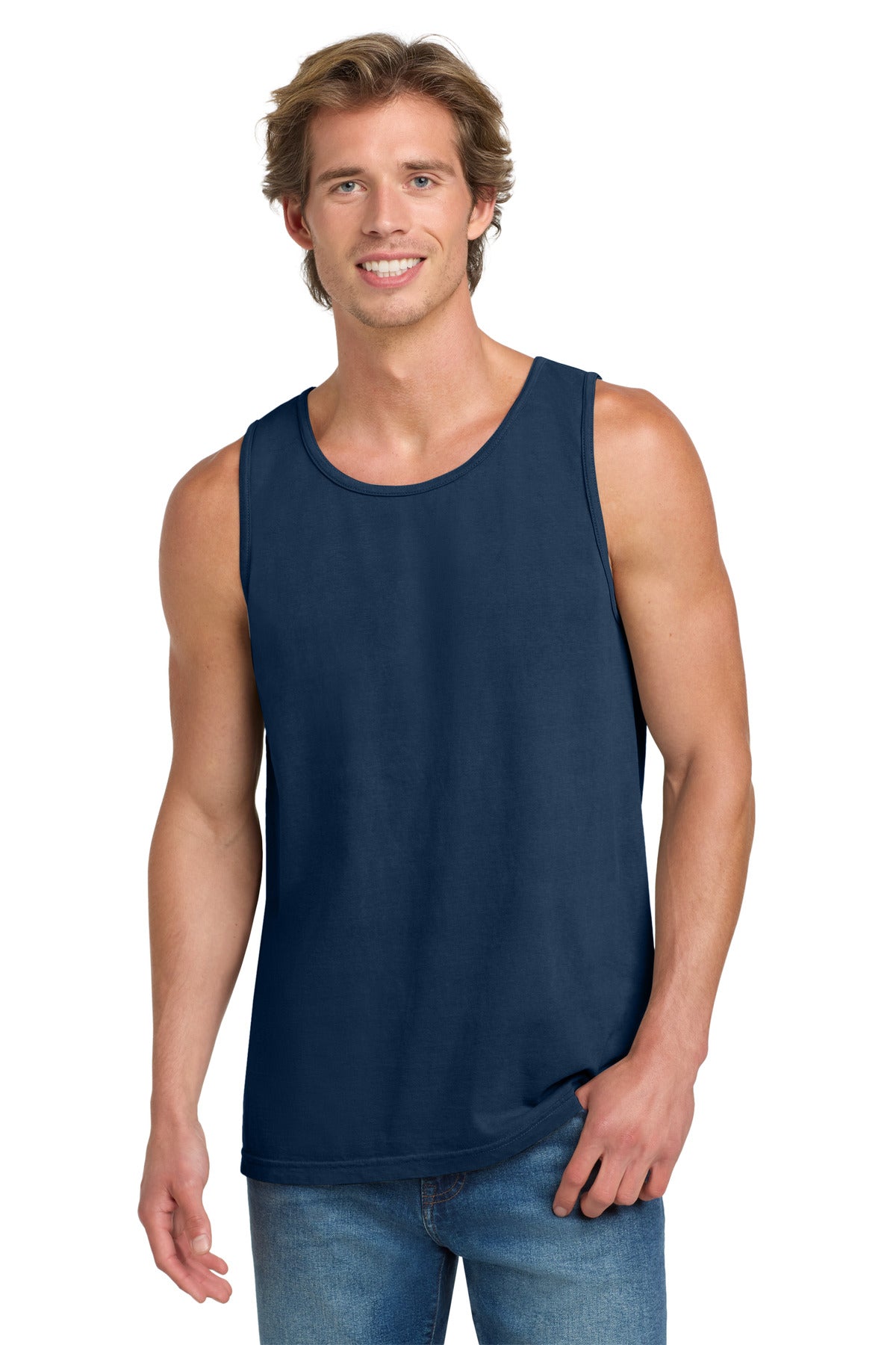 COMFORT COLORS Heavyweight Ring Spun Tank Top. 9360 - True Navy - front